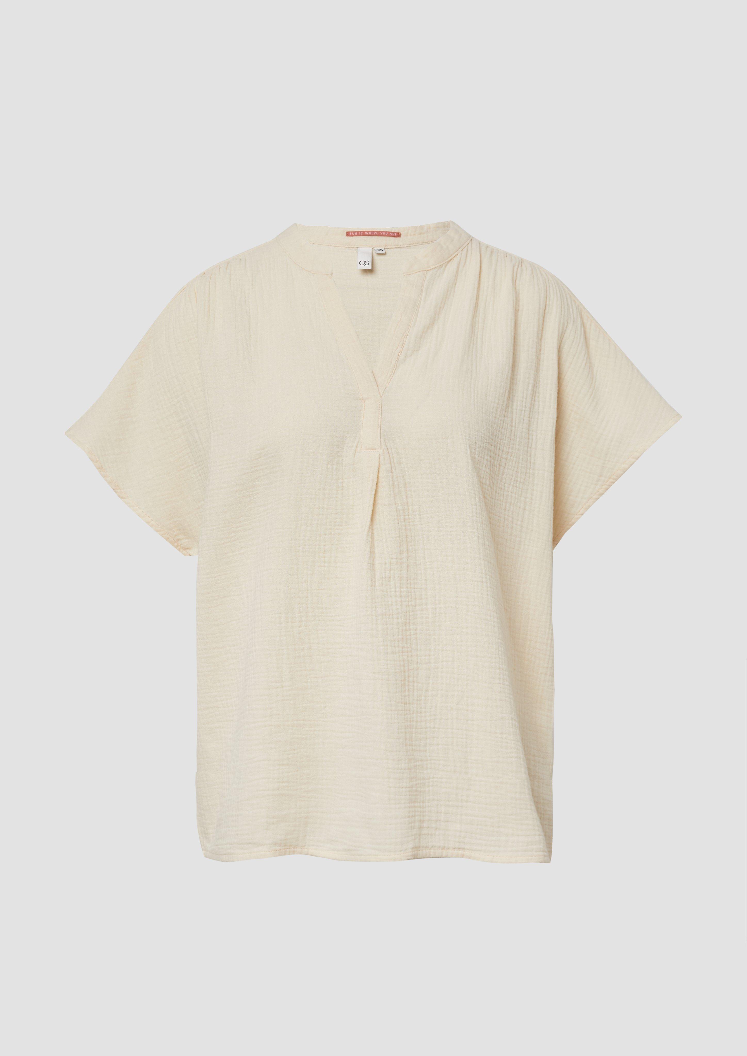 QS - Bluse aus Musselin, Damen, Beige
