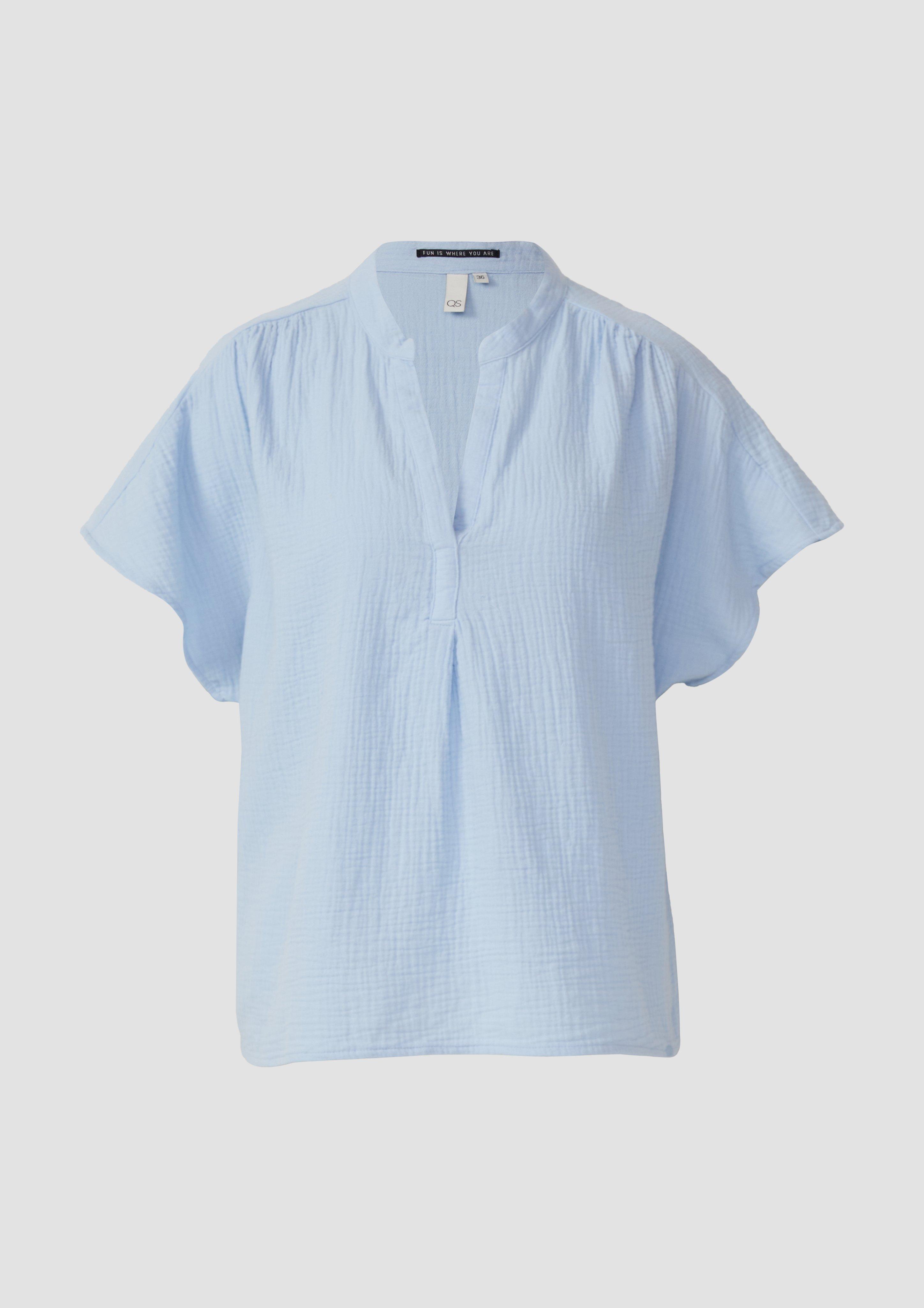 QS - Bluse aus Musselin, Damen, blau