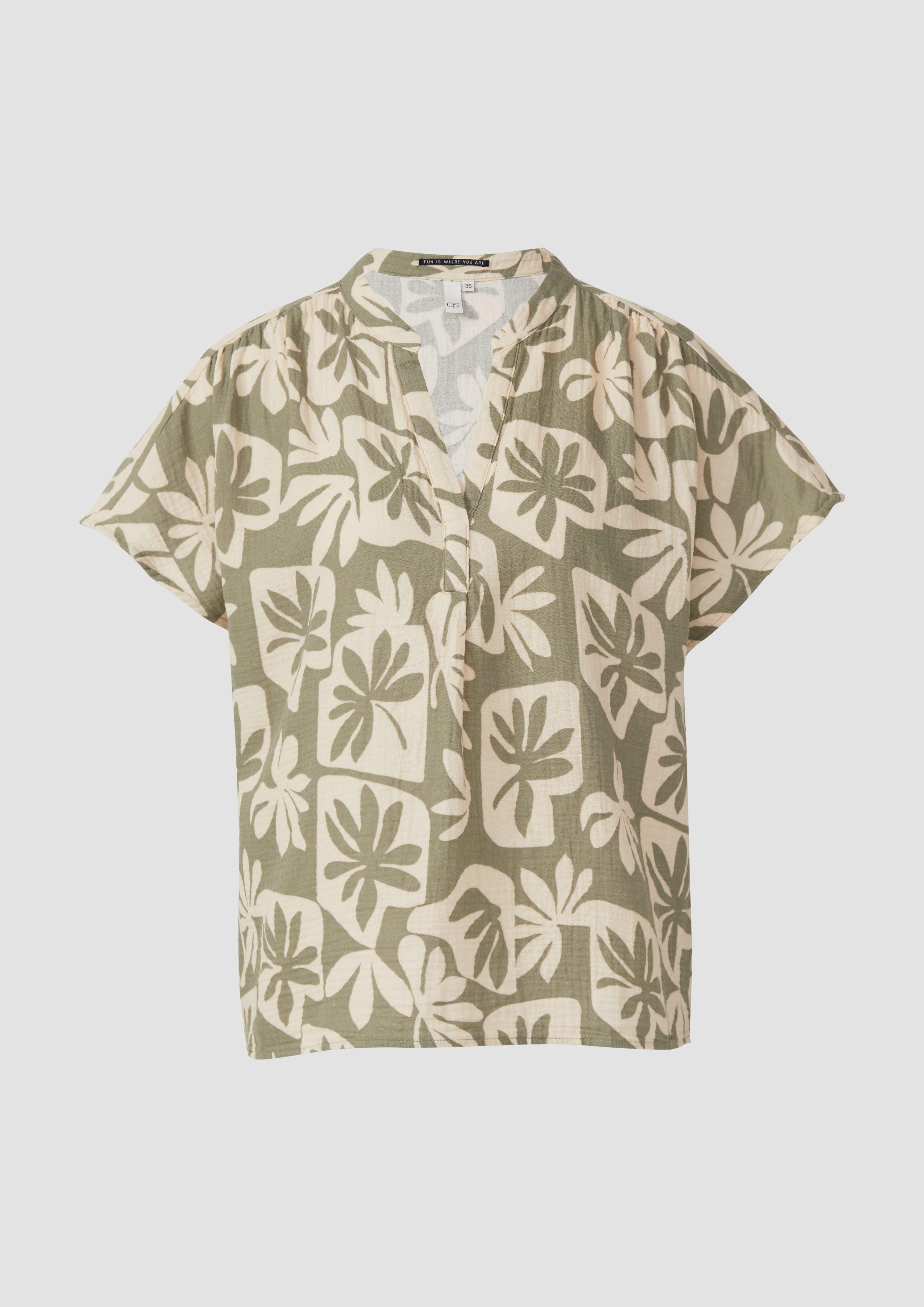 QS - Bluse aus Musselin, Damen, grün