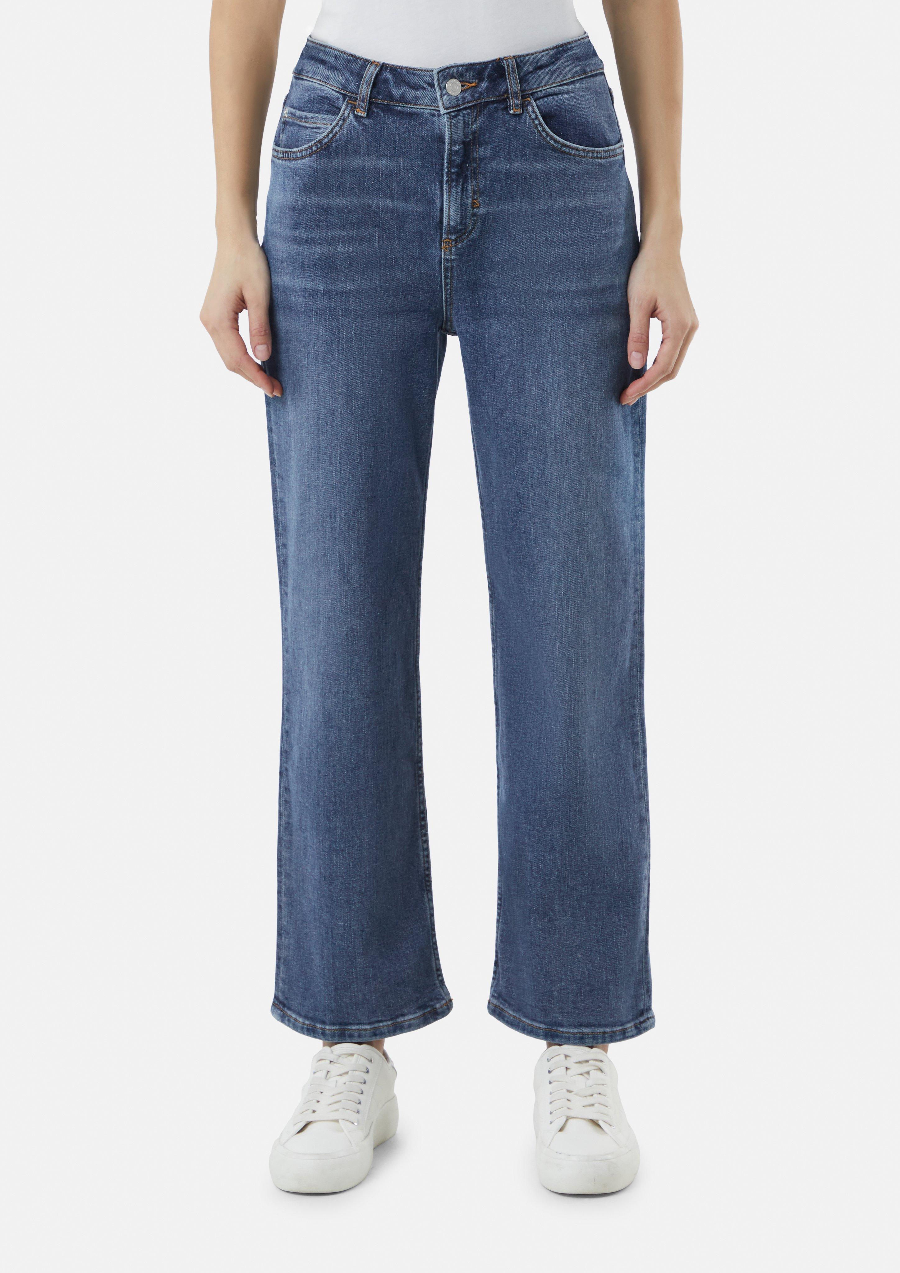 Stretchy ankle-length jeans with a straight leg - blue | Comma Stretchy ankle-length jeans with a straight leg - blue | Comma