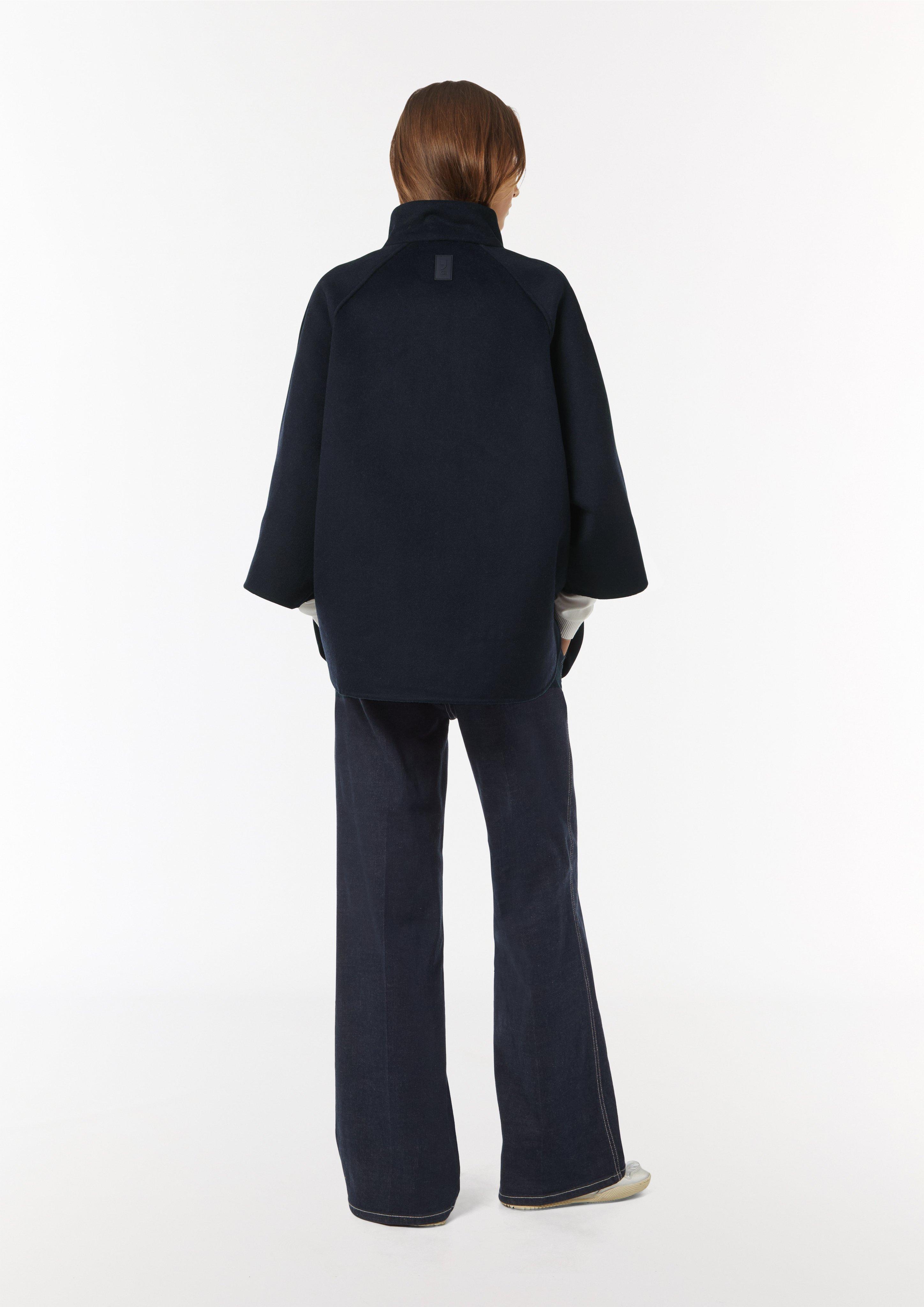Wool blend cape in a loose fit with raglan sleeves - navy Wool blend cape in a loose fit with raglan sleeves - navy