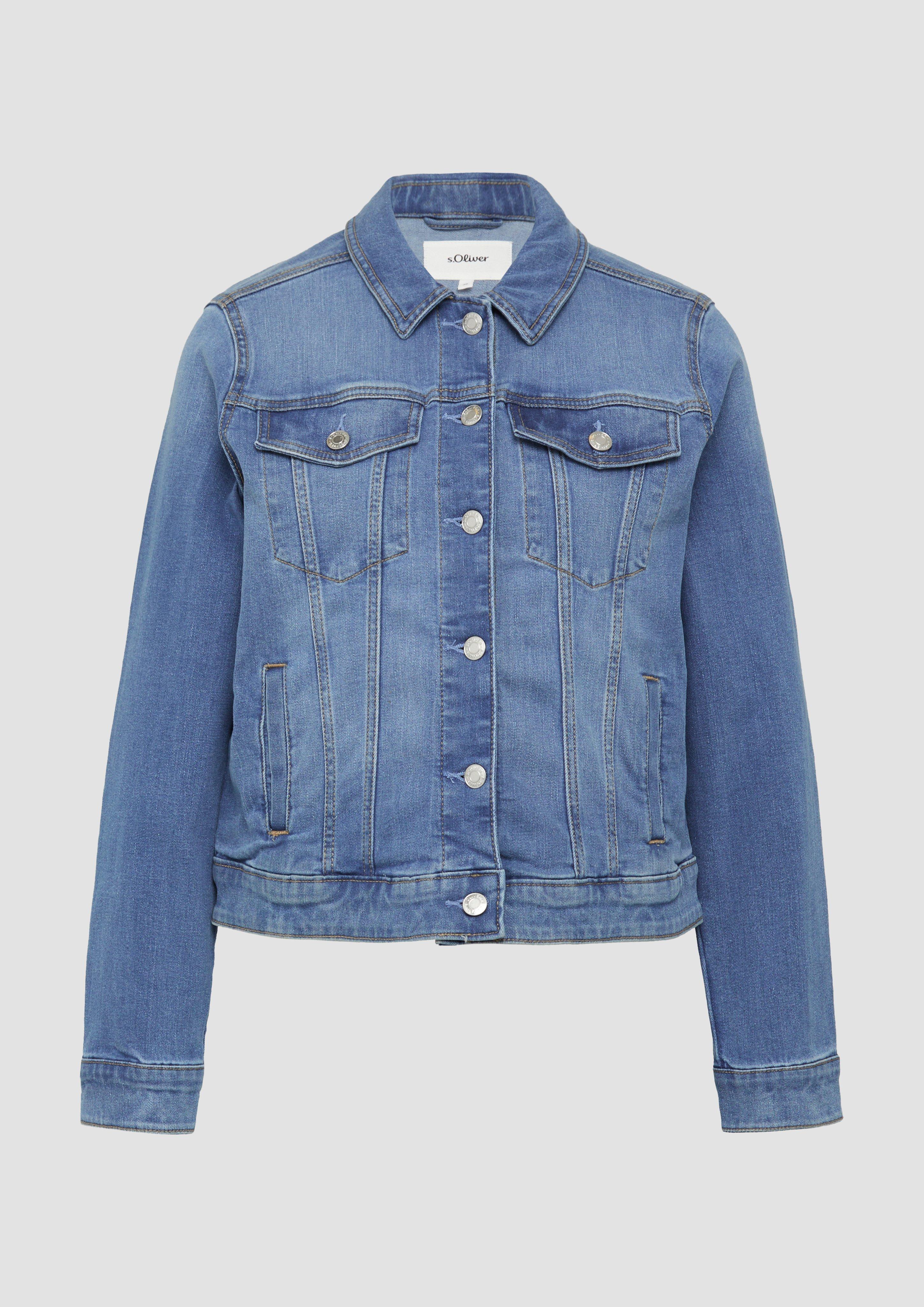 s.Oliver - Jeansjacke mit Eingrifftaschen, Damen, blau