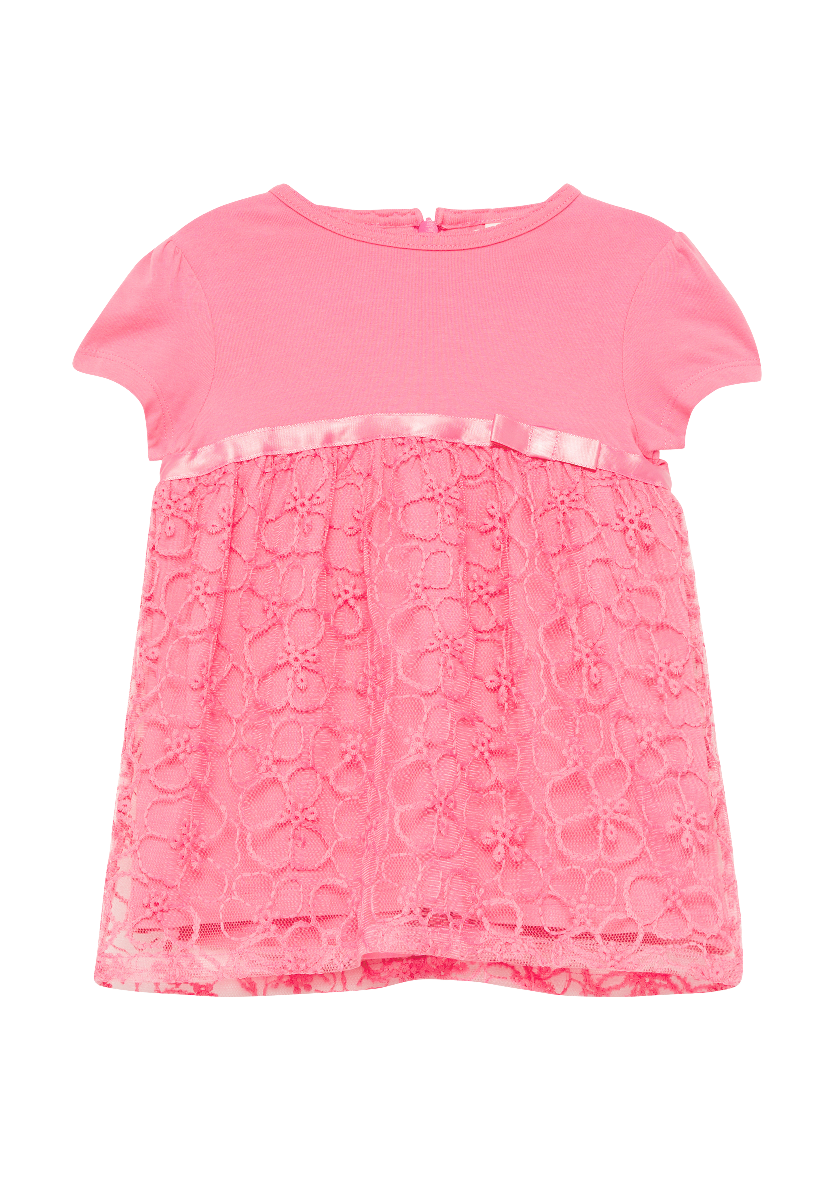 s.Oliver - Ausgestelltes Kleid mit Puffärmeln und floralem Muster, Babys, Rosa