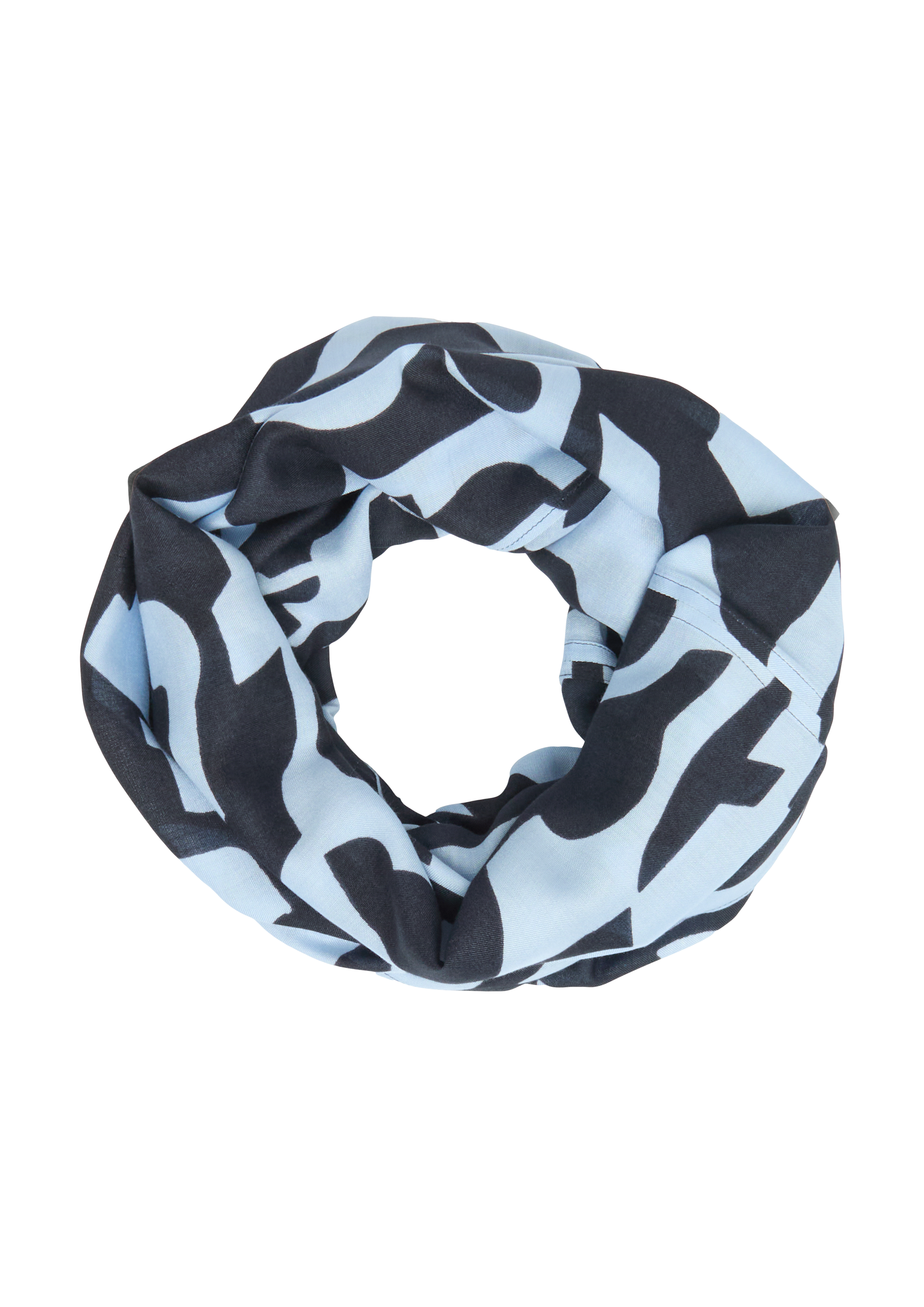 s.Oliver - Loop-Schal aus Viskose mit All-over-Print, Damen, blau