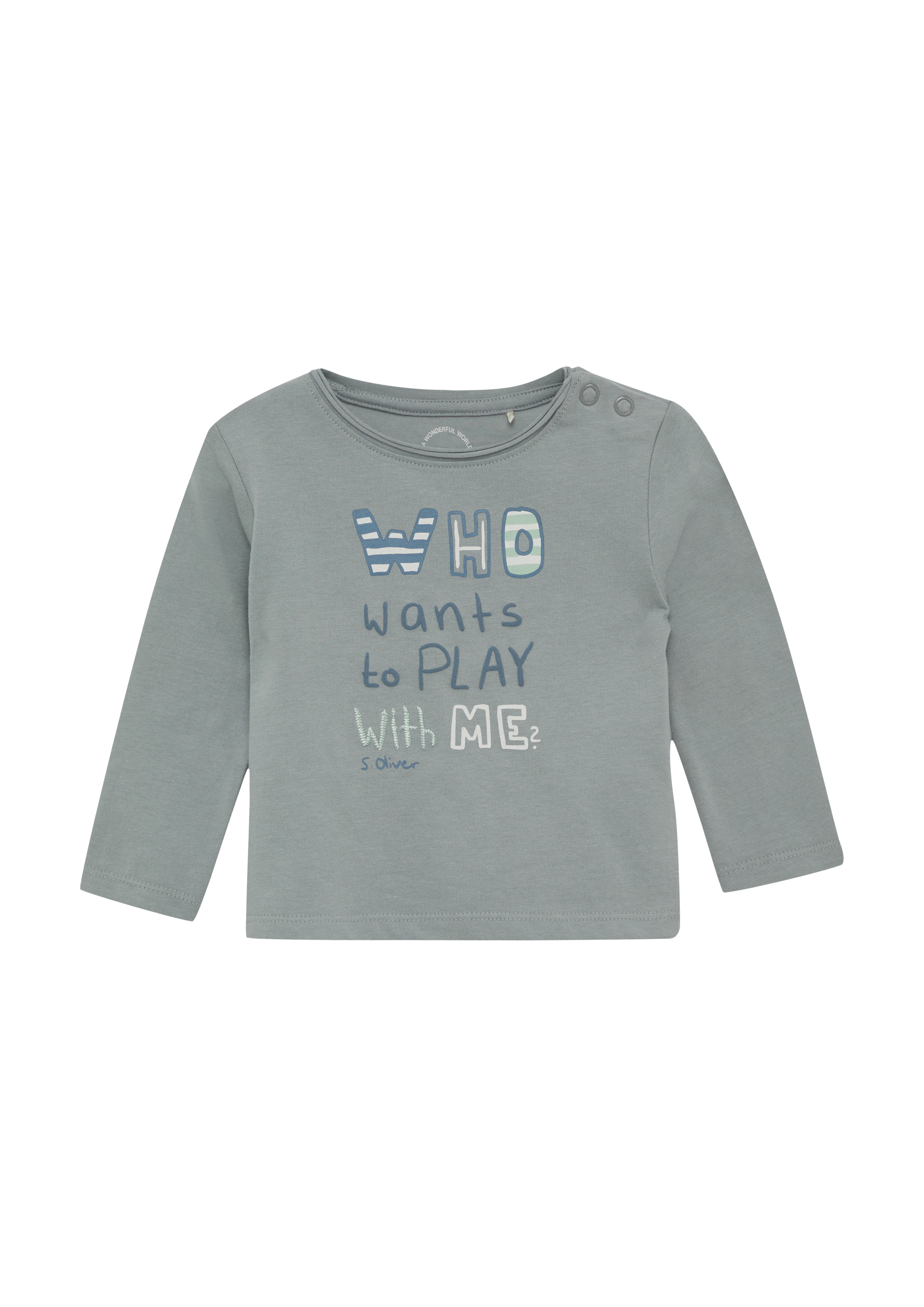 s.Oliver - Jersey-Longsleeve mit Frontprint, Babys, grau