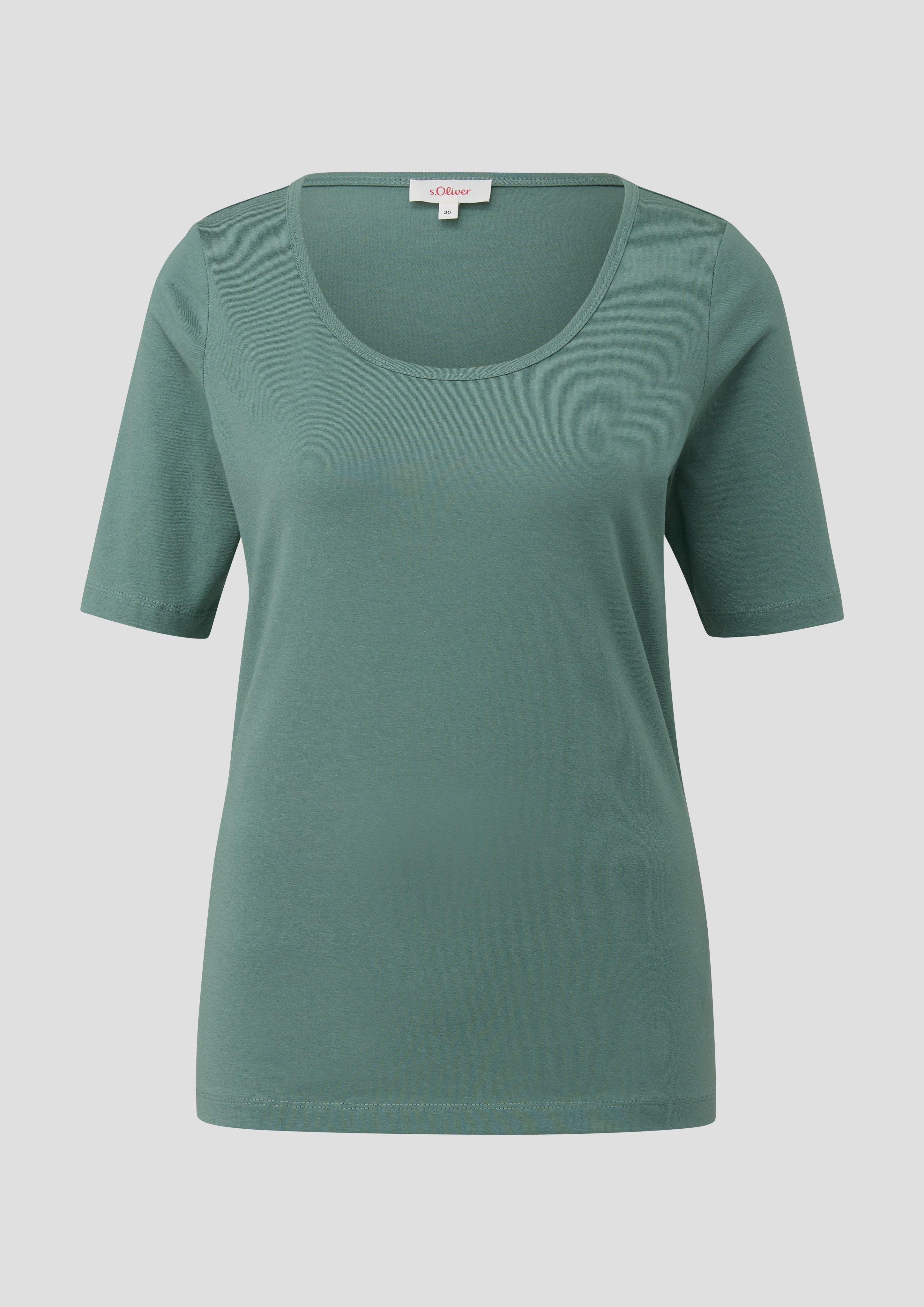 s.Oliver Elastisches Jersey-Shirt mit U-Ausschnitt
