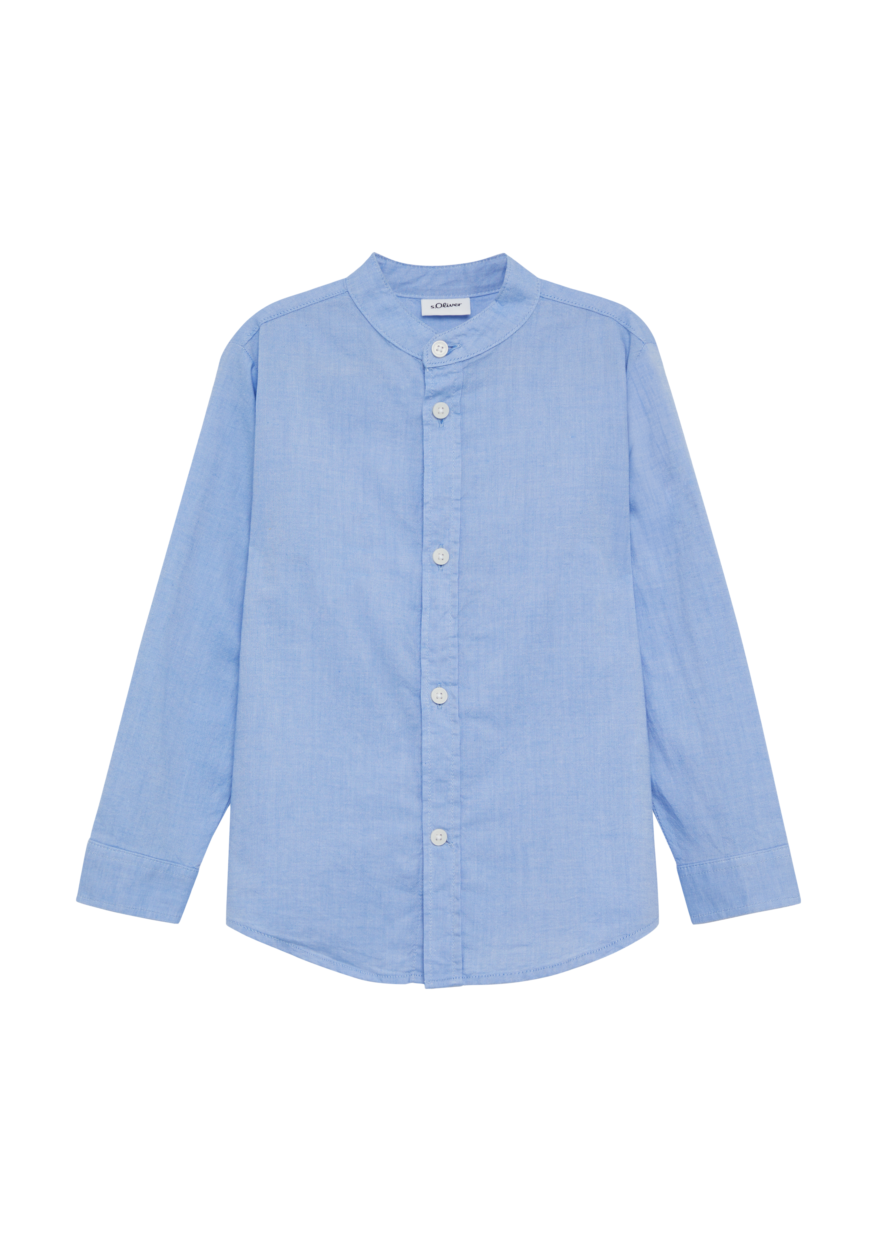 s.Oliver - Slim Fit: Baumwoll-Hemd mit Stehkragen, Kinder, blau