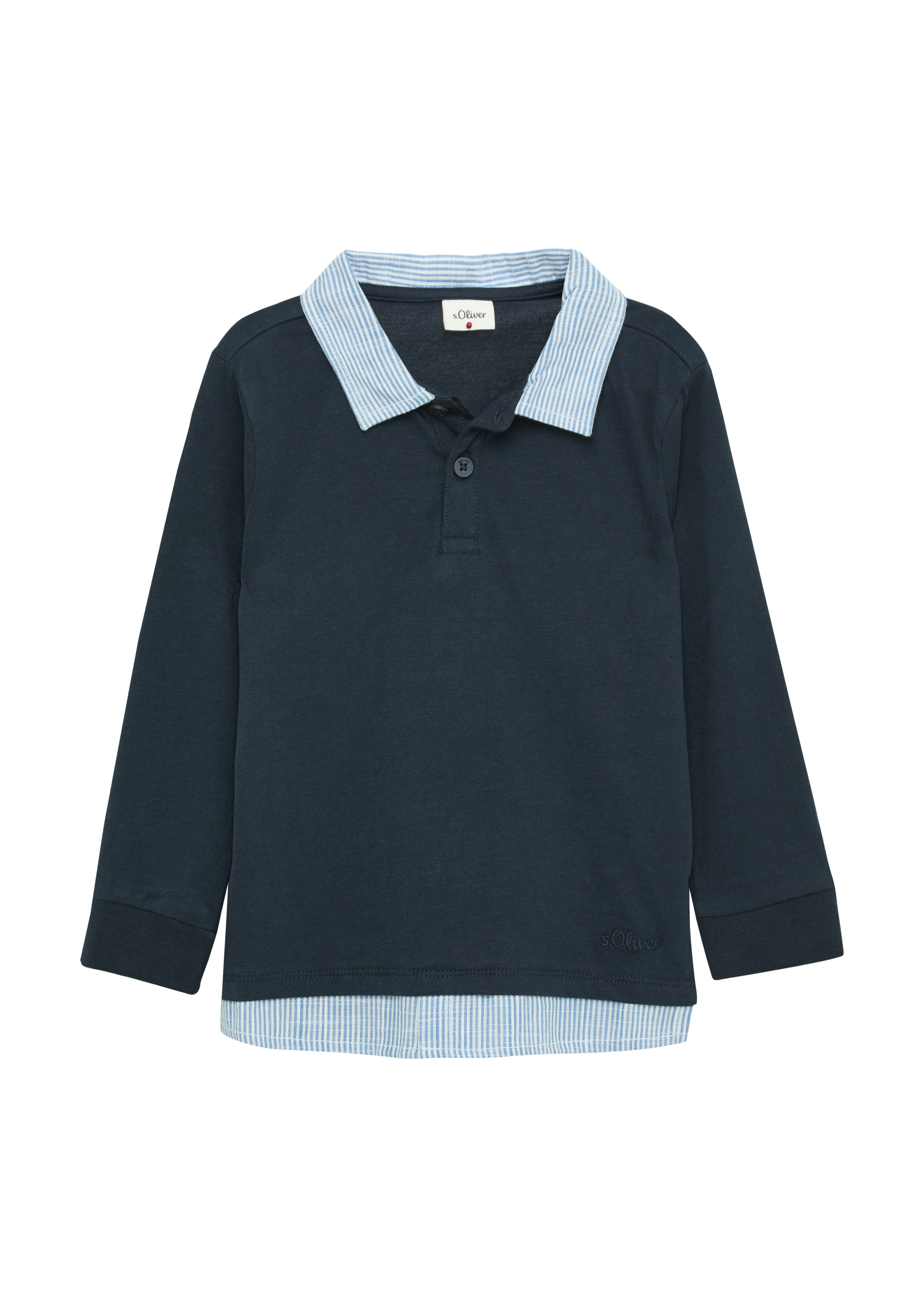 s.Oliver - Langärmeliges Polo-Shirt im Layering-Look, Kinder, blau