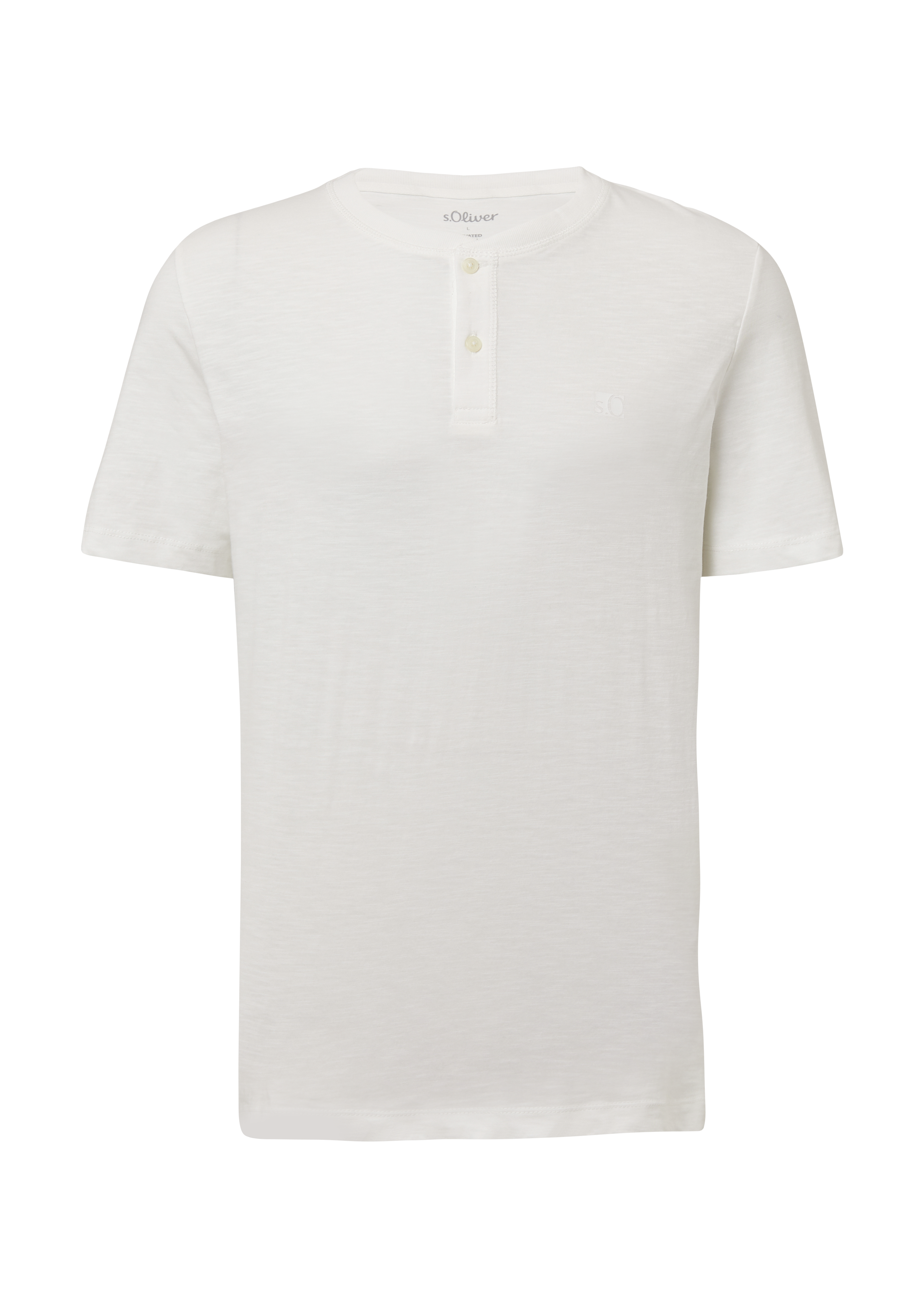 Henley shirt met slubstructuur