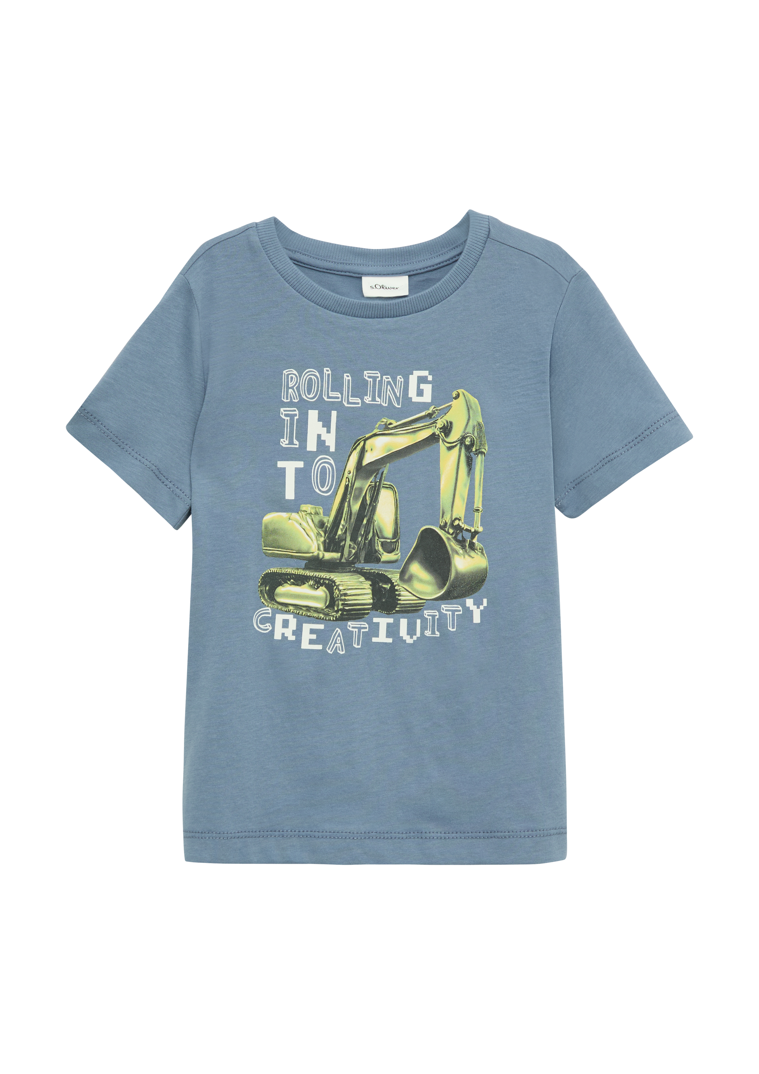 s.Oliver - Jersey-T-Shirt mit Frontprint, Kinder, blau