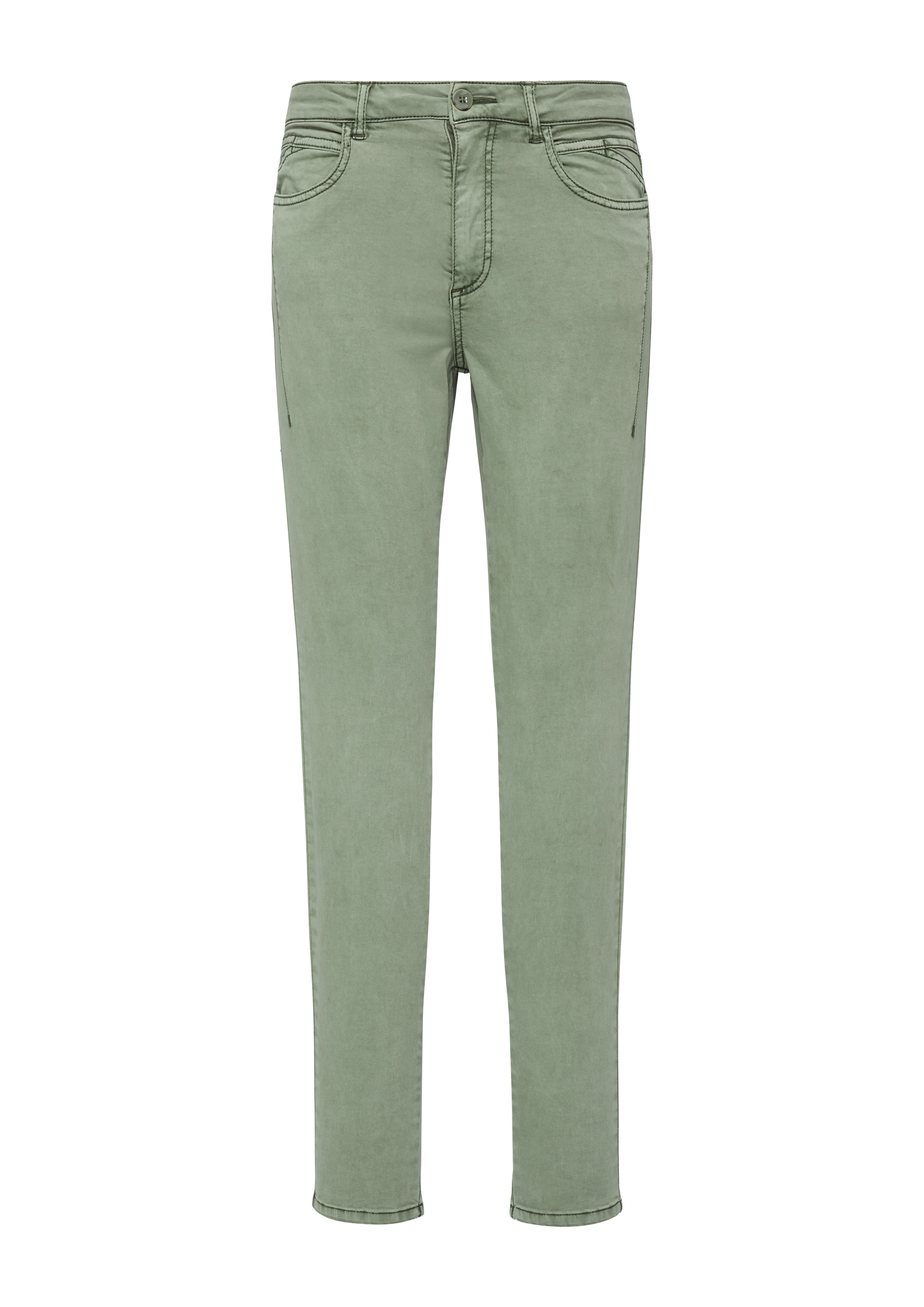 Gewaschene Hose im Slim Fit aus Baumwollsatin