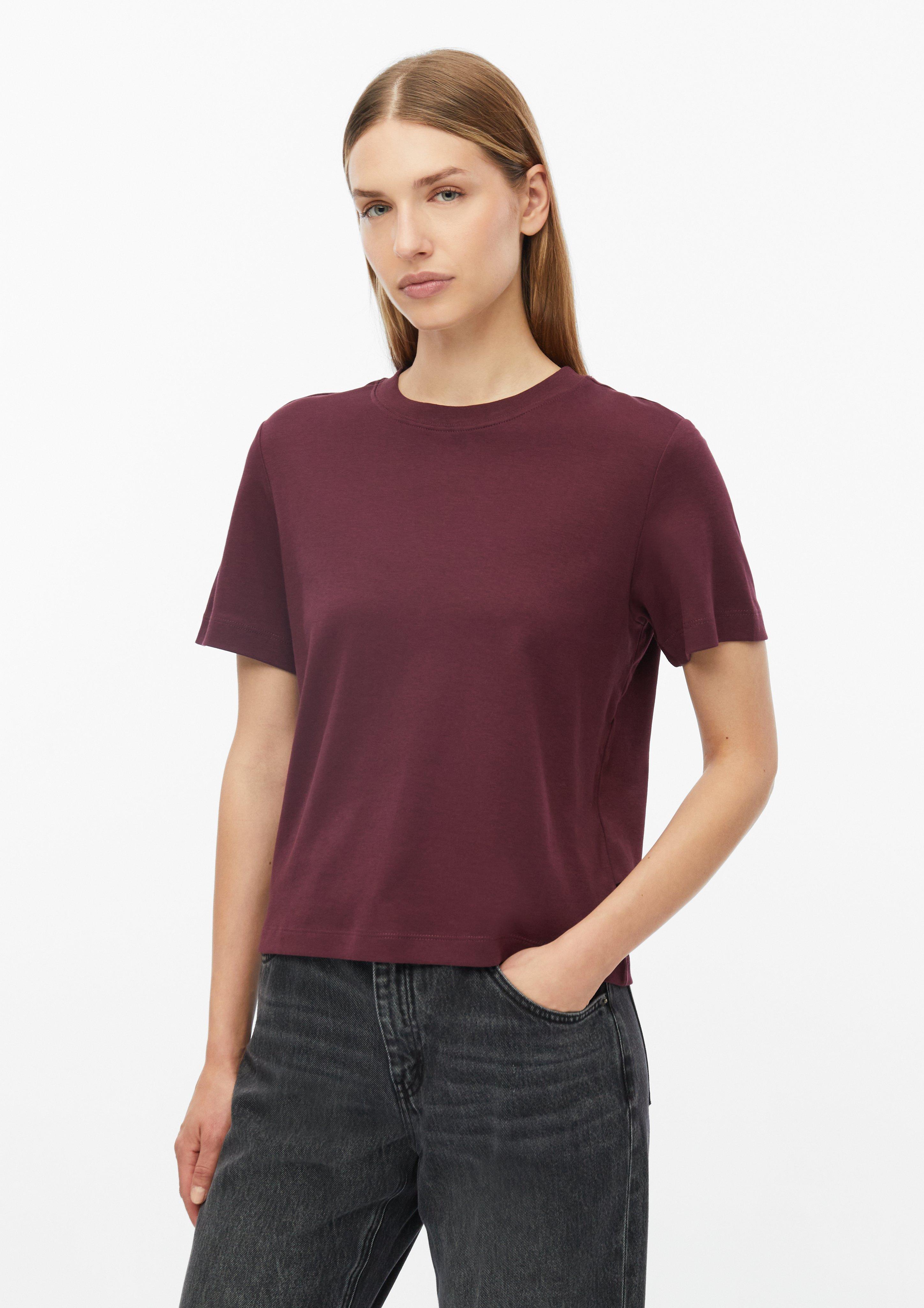 Damen Verkürztes T-Shirt aus Interlockjersey in bordeaux von s.Oliver