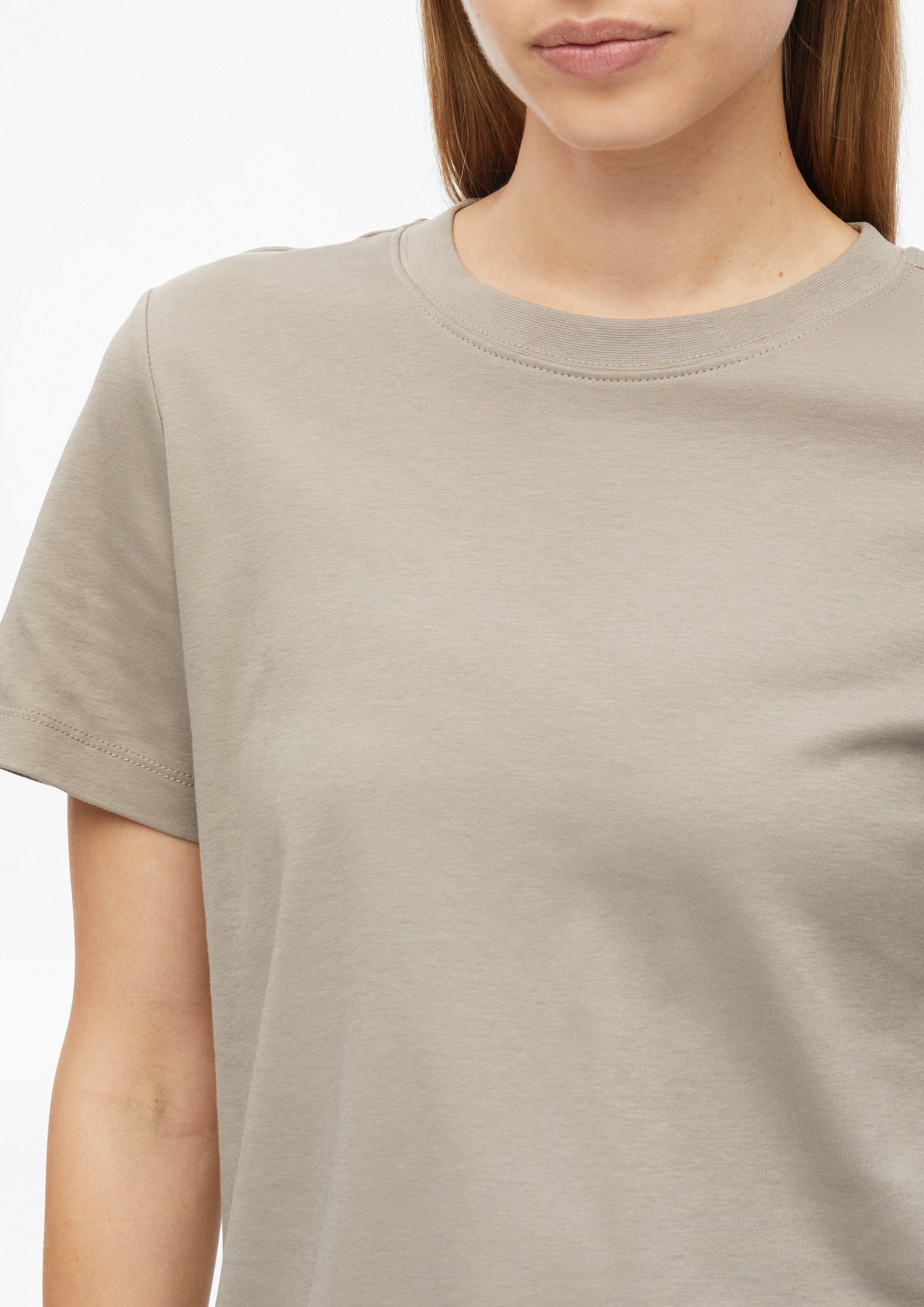 Femmes T-shirt raccourci en jersey interlock en brun de s.Oliver