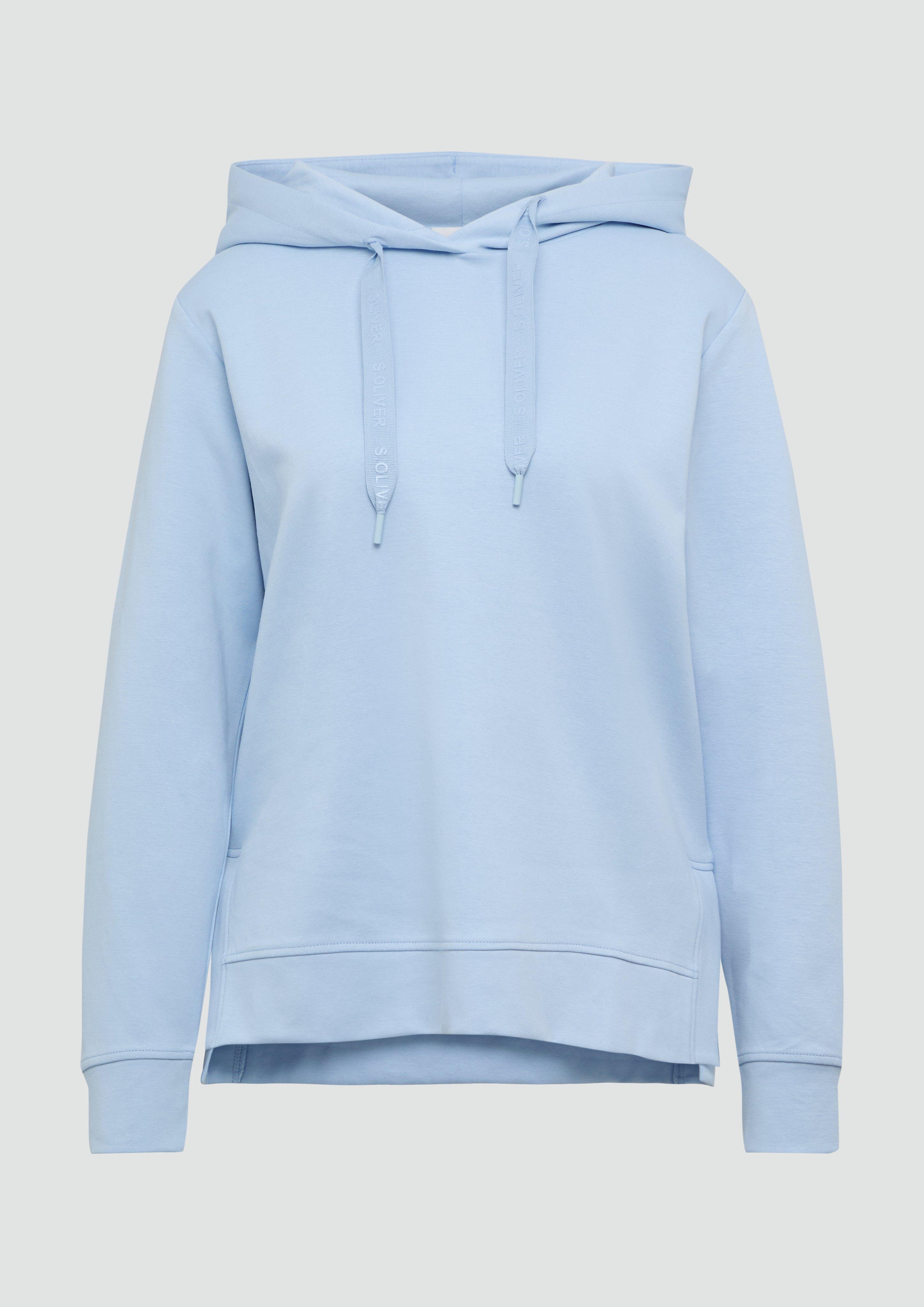 s.Oliver - Weiches Kapuzensweatshirt mit seitlichen Schlitzen, Damen, blau