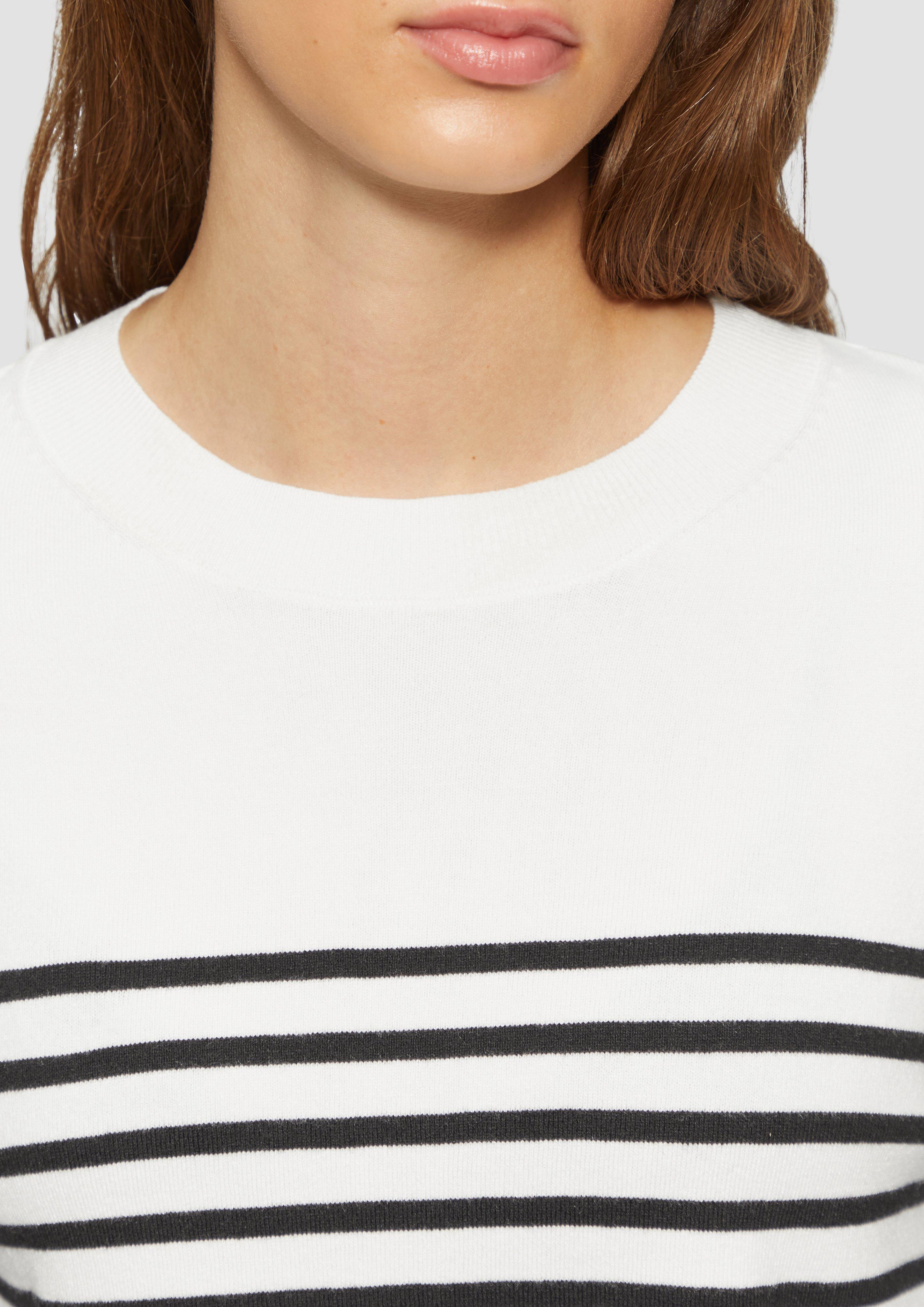 Striped viscose blend jumper - ecru | s.Oliver Striped viscose blend jumper - ecru | s.Oliver