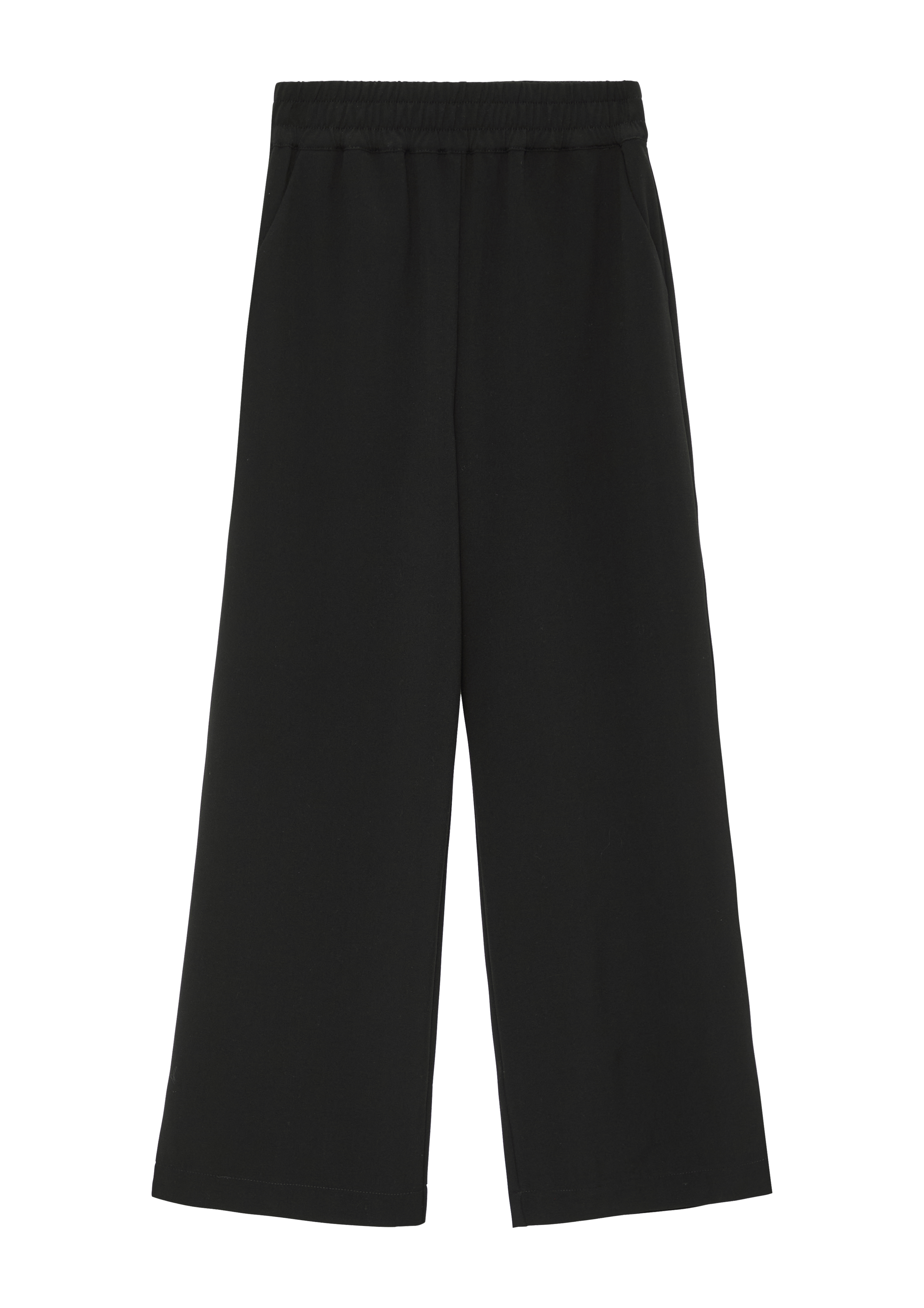 s.Oliver - Wide-Leg-Hose aus Twill mit Elastikbund und Eingrifftaschen, Mädchen, schwarz