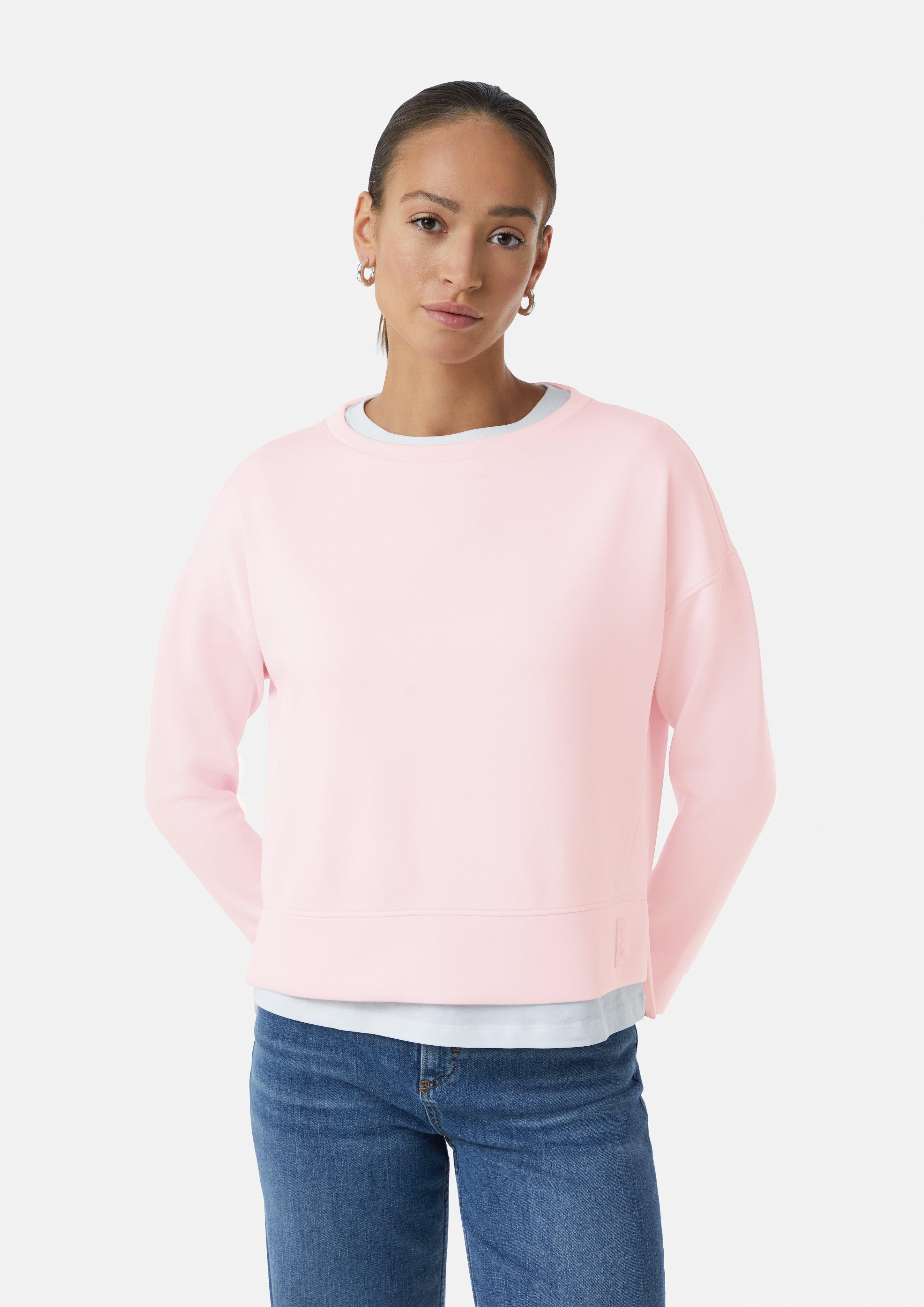 ★DXOH★Sweat Layered Logo Label Skirt Light Pink★正規品 Soft sweatshirt with side slits - Pink | SCAYLE