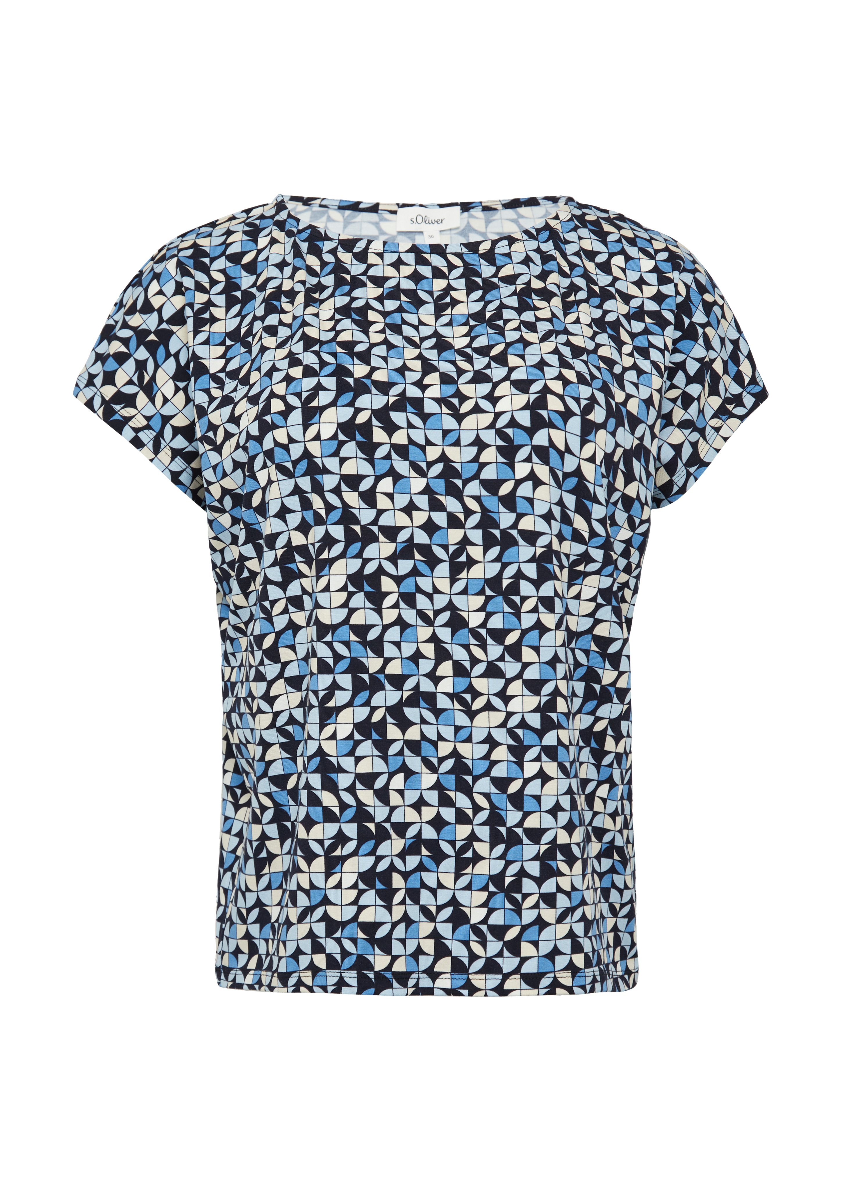 T-shirt van stretchviscose in een ontspannen pasvorm