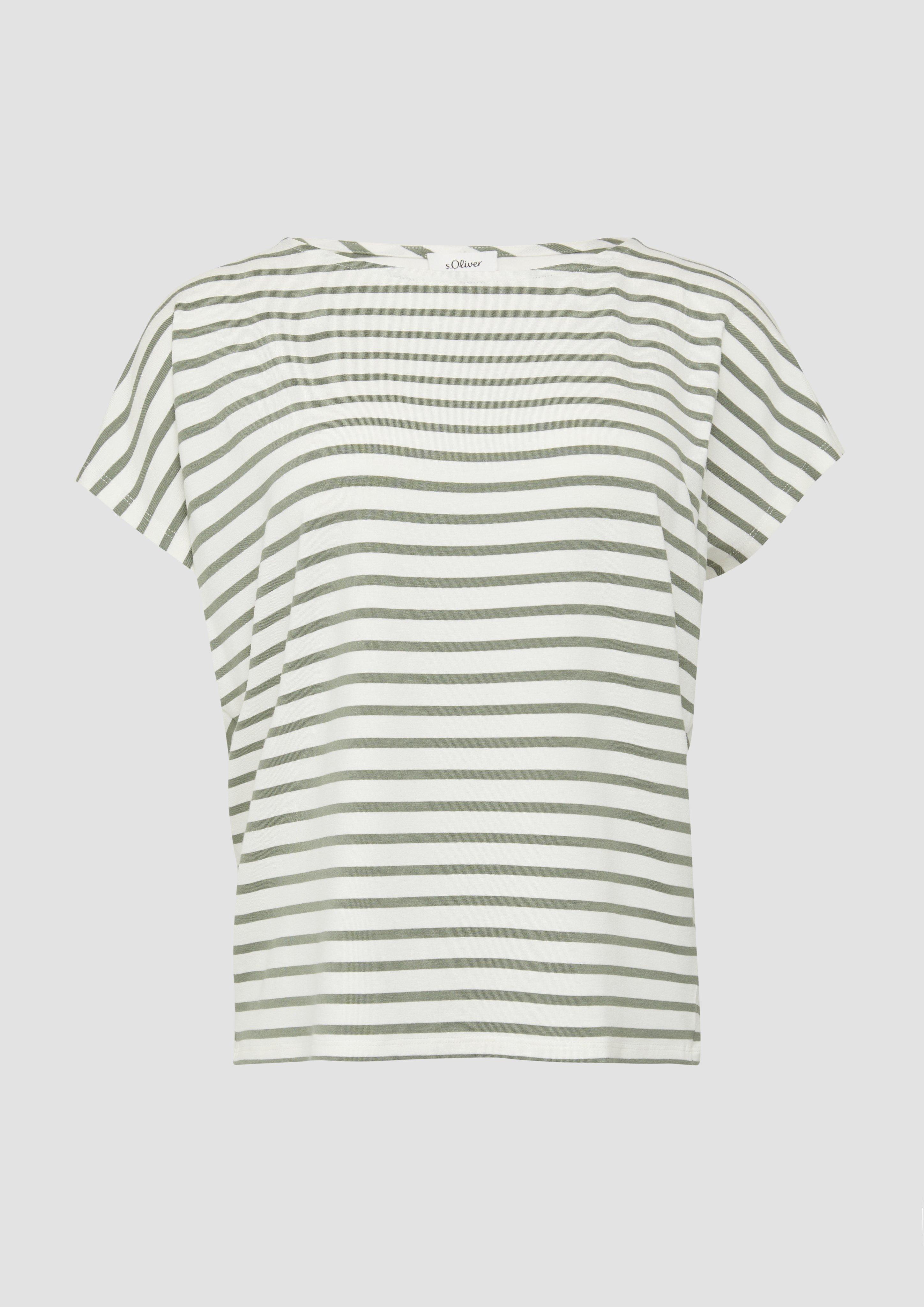 s.Oliver - T-Shirt aus Viskosestretch im Relaxed Fit, Damen, grün