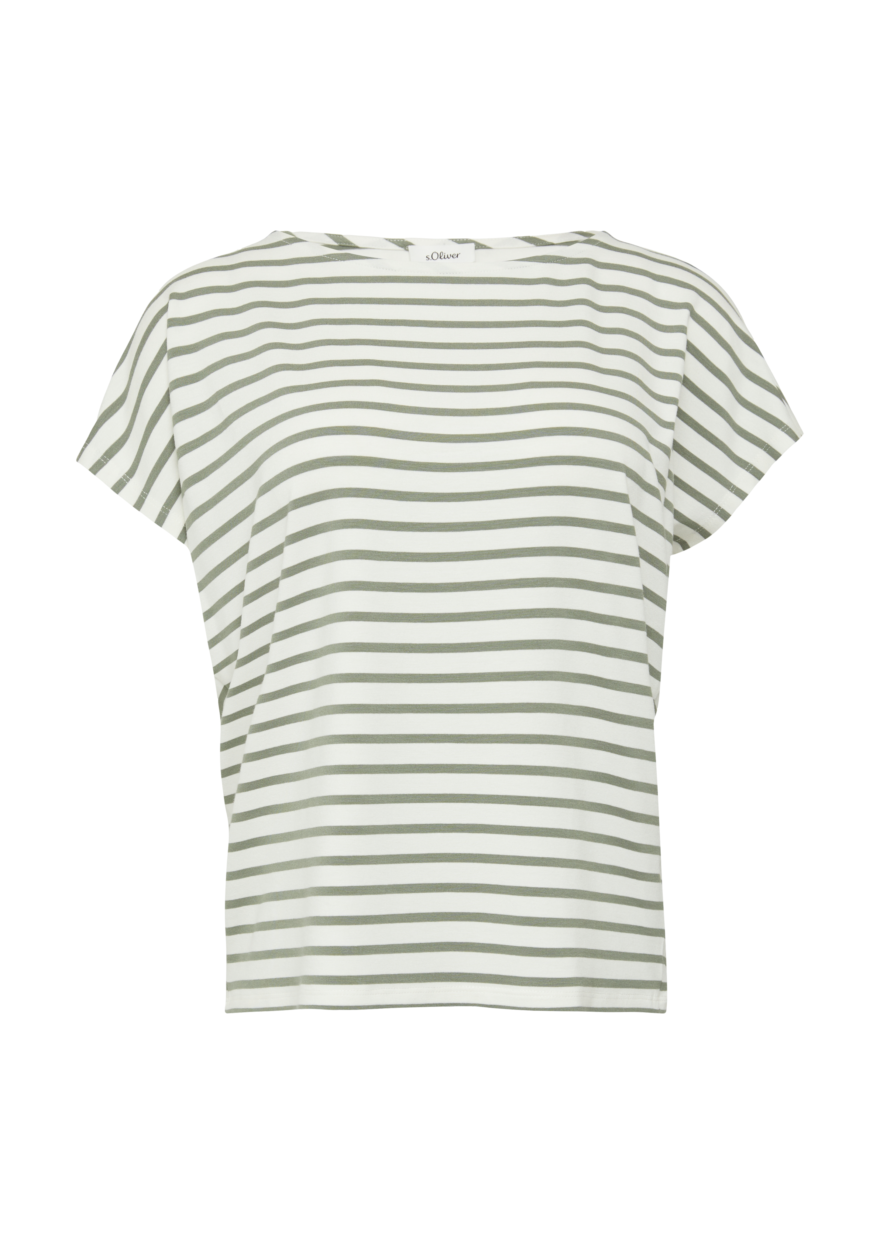 T-shirt van stretchviscose in een ontspannen pasvorm