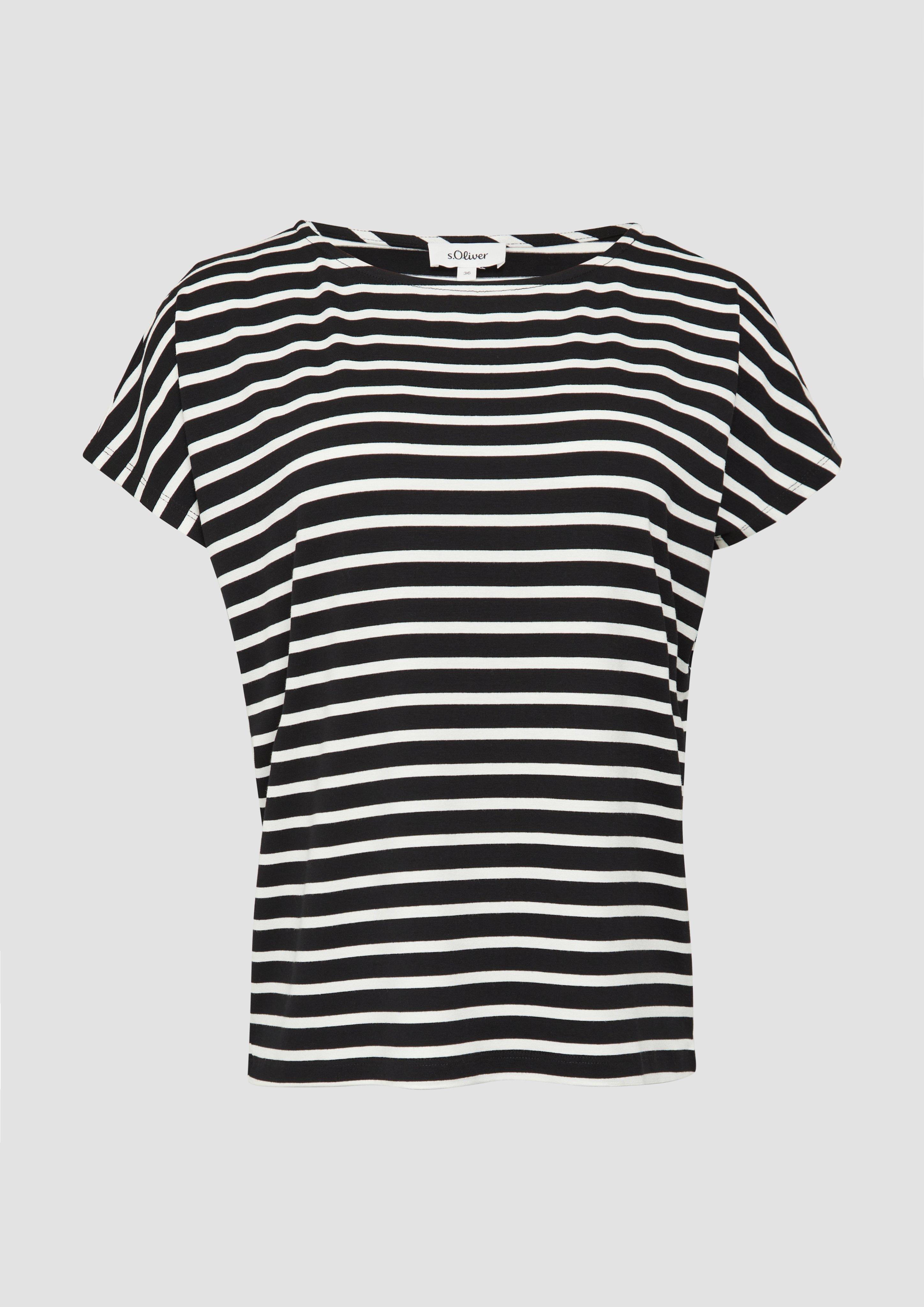 s.Oliver - T-Shirt aus Viskosestretch im Relaxed Fit, Damen, schwarz