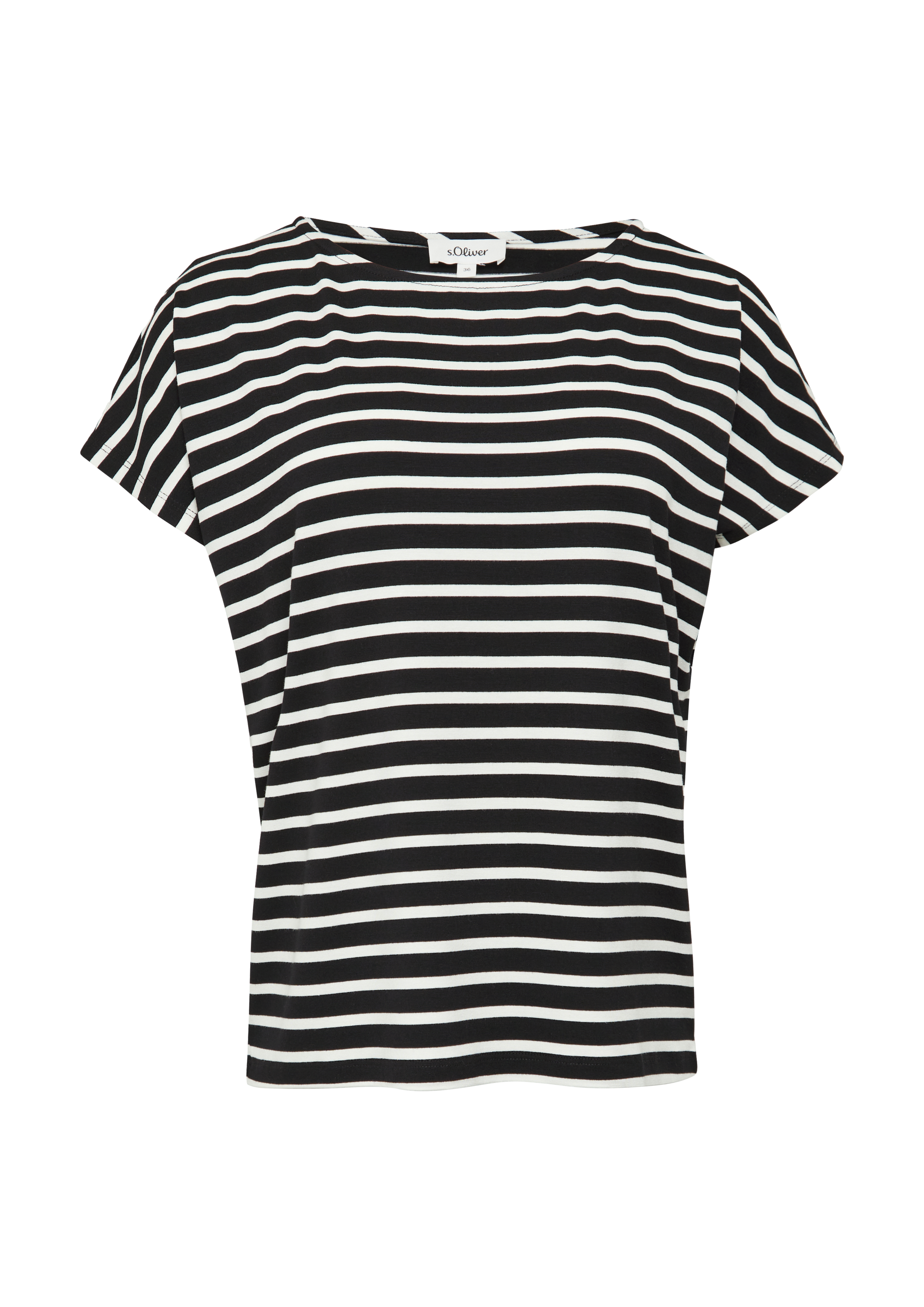 T-shirt van stretchviscose in een ontspannen pasvorm