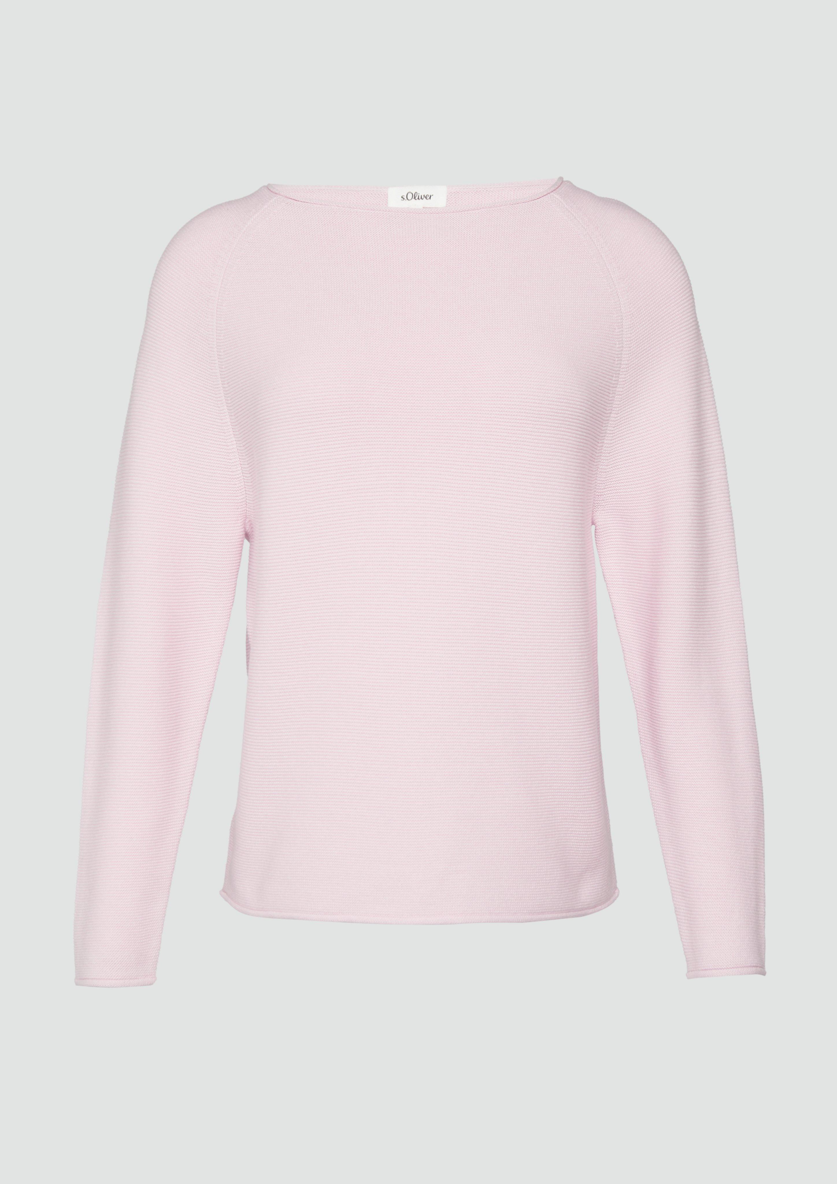 Thumbnail - s.Oliver - Strickpullover mit U-Boot-Ausschnitt und Rollsaum, Damen, Rosa