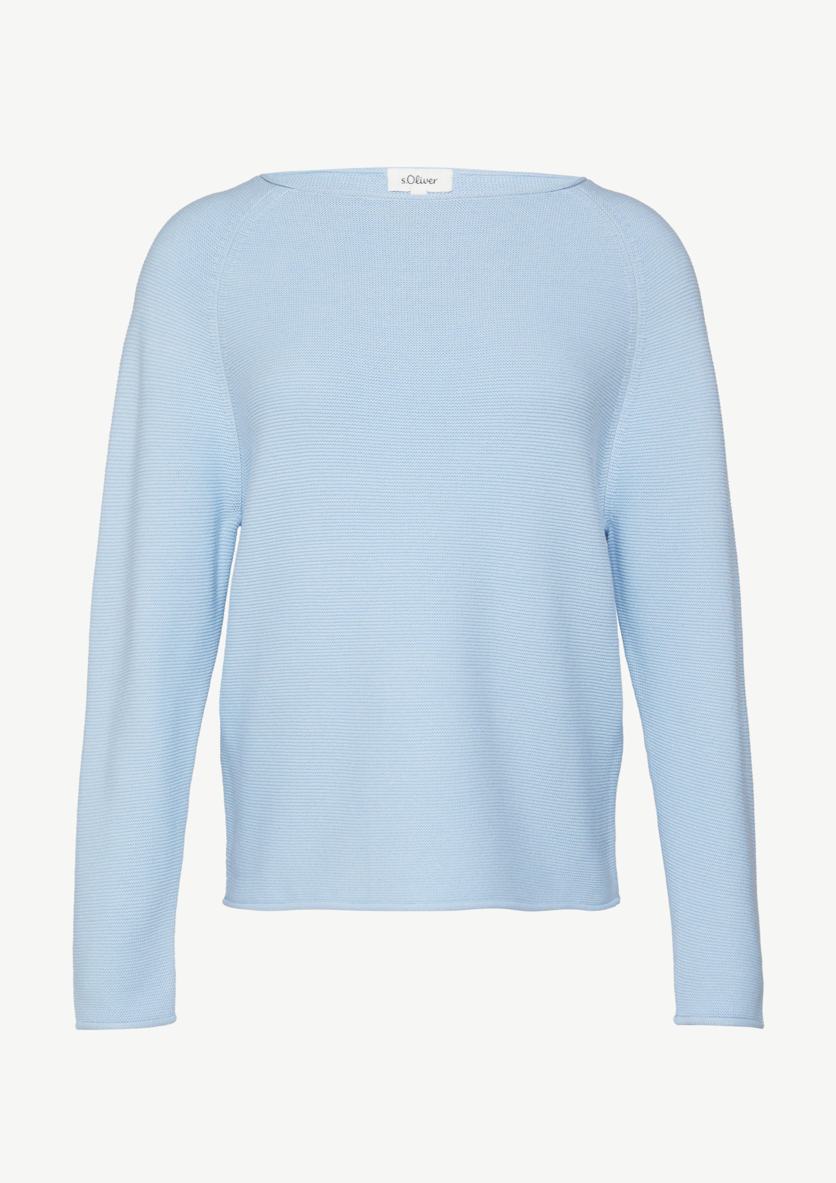 Thumbnail - s.Oliver - Strickpullover mit U-Boot-Ausschnitt und Rollsaum, Damen, blau