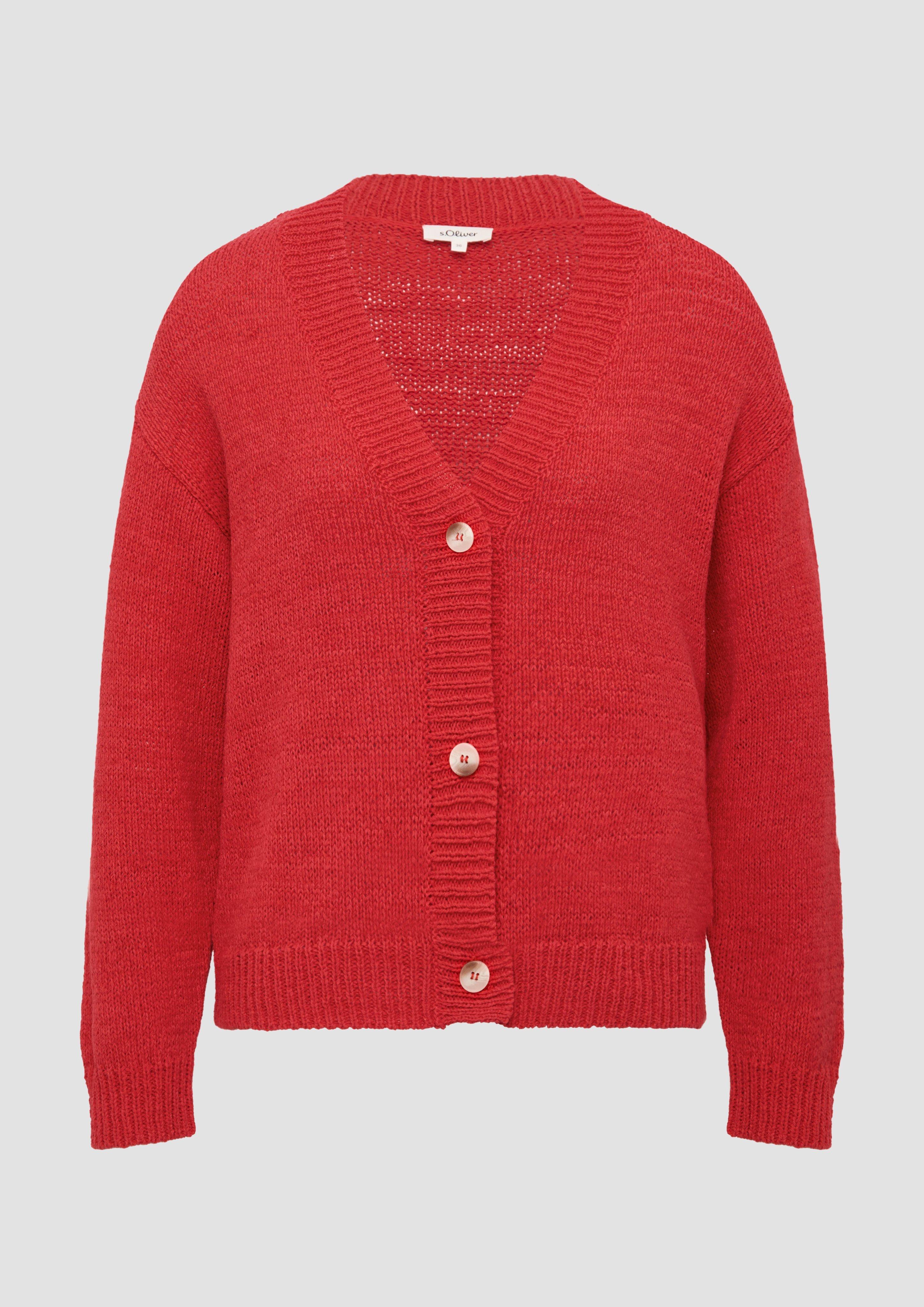 s.Oliver - Strickjacke im Relaxed Fit mit Knöpfen, Damen, rot