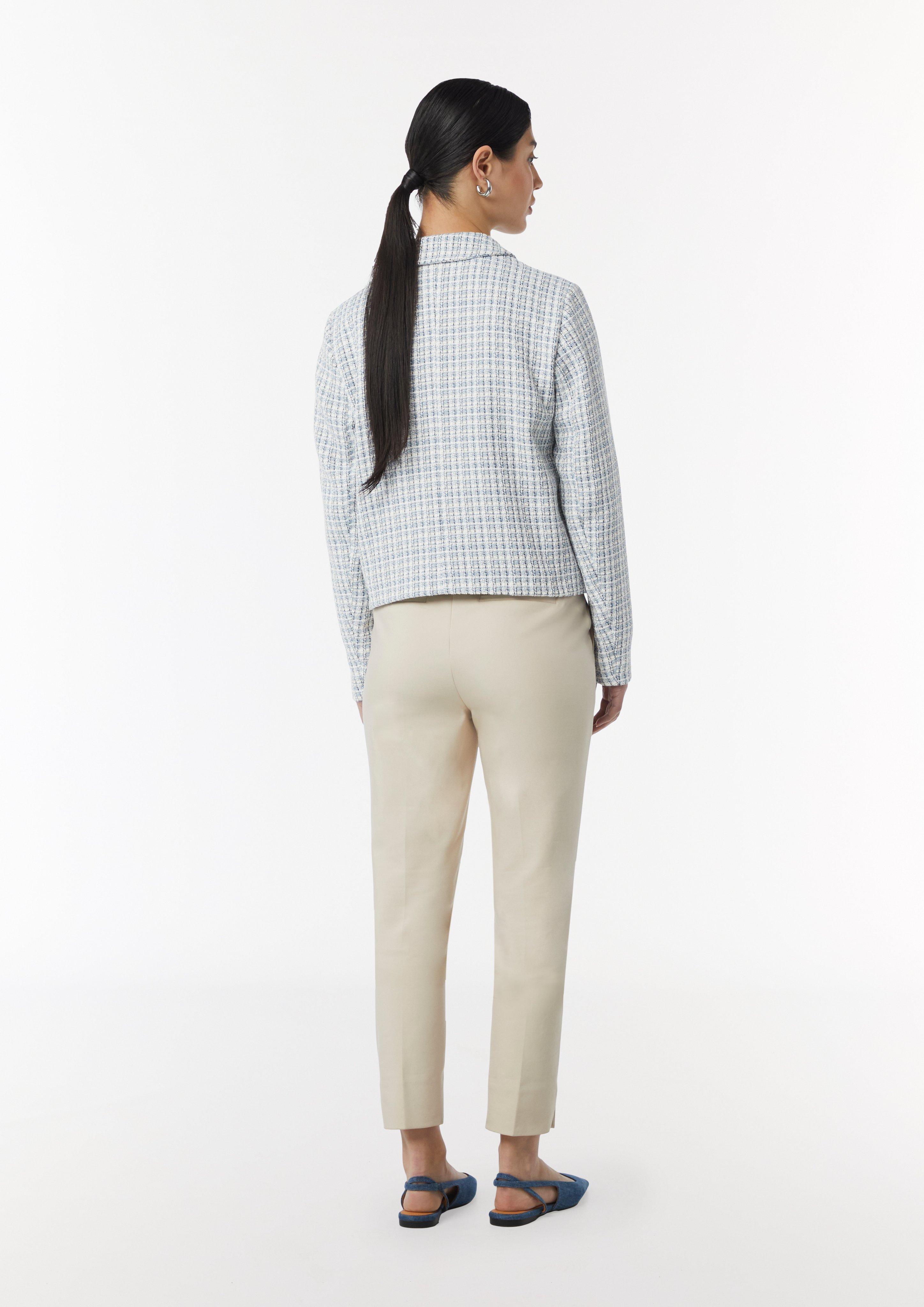Short tweed jacket with patch pockets - pale blue | Comma Short tweed jacket with patch pockets - pale blue | Comma
