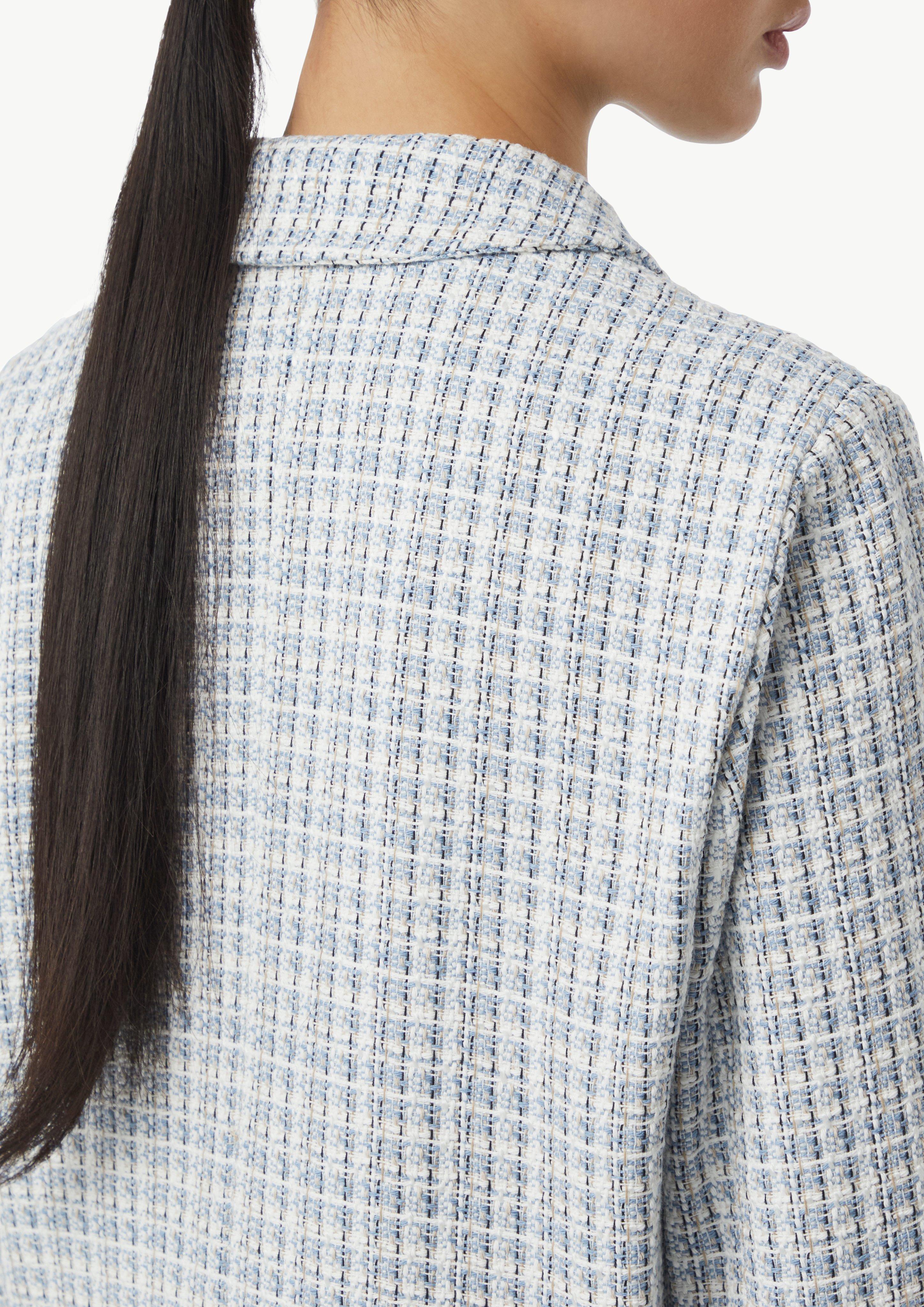 Short tweed jacket with patch pockets - pale blue | Comma Short tweed jacket with patch pockets - pale blue | Comma