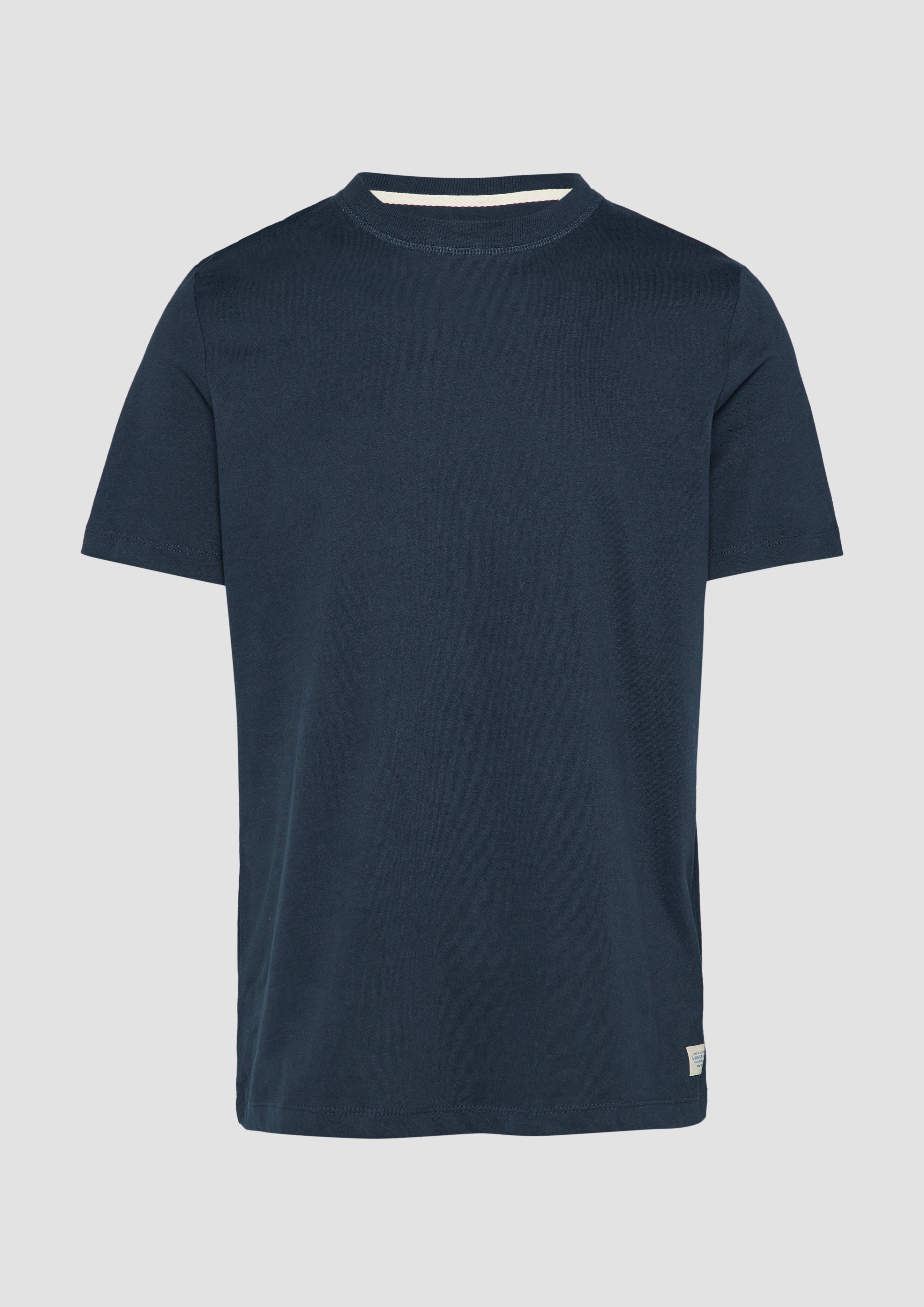 s.Oliver - Softes Baumwoll-T-Shirt mit Crewneck, Herren, blau