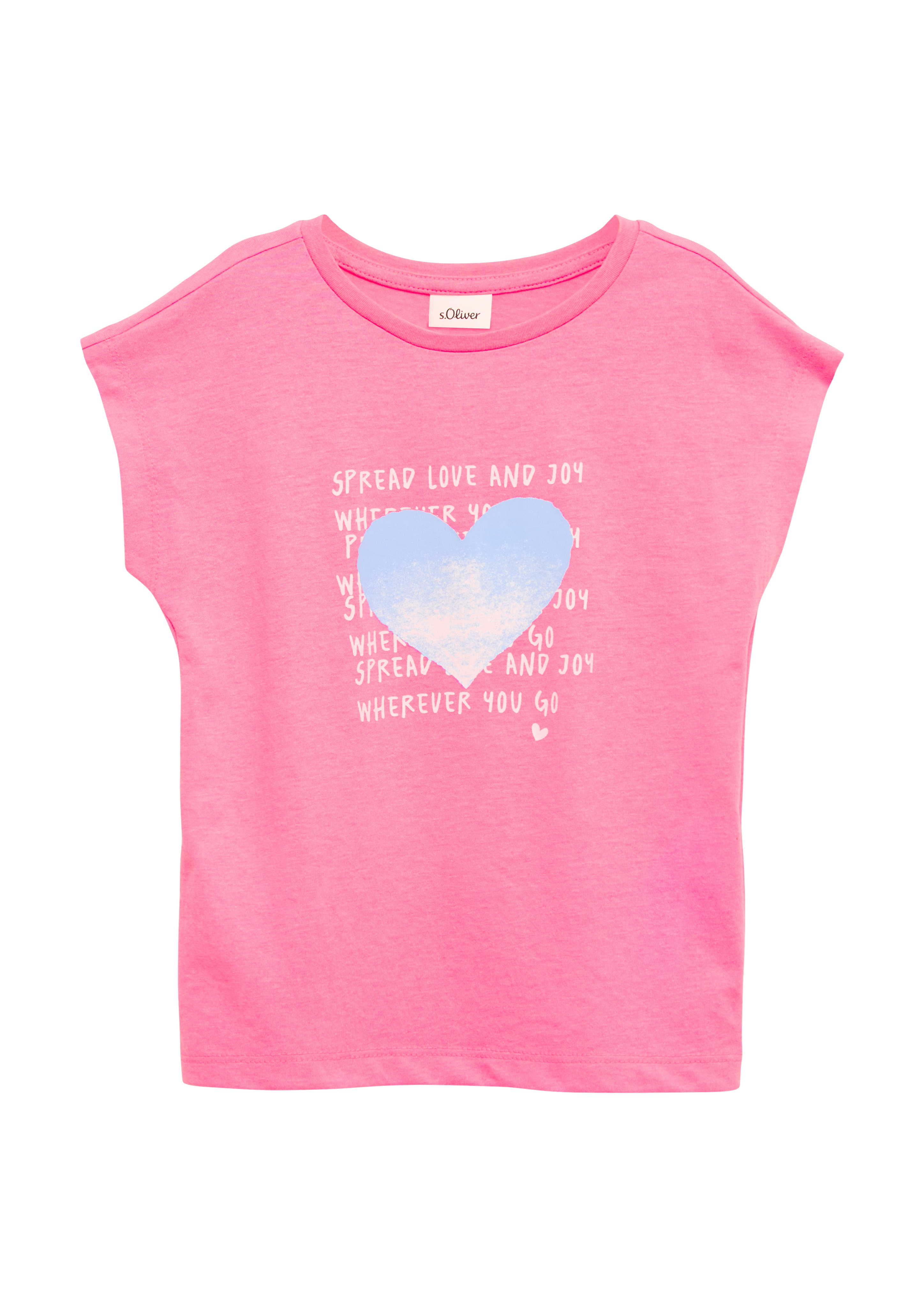 s.Oliver - Jerseyshirt in V-Shape, Kinder, Rosa