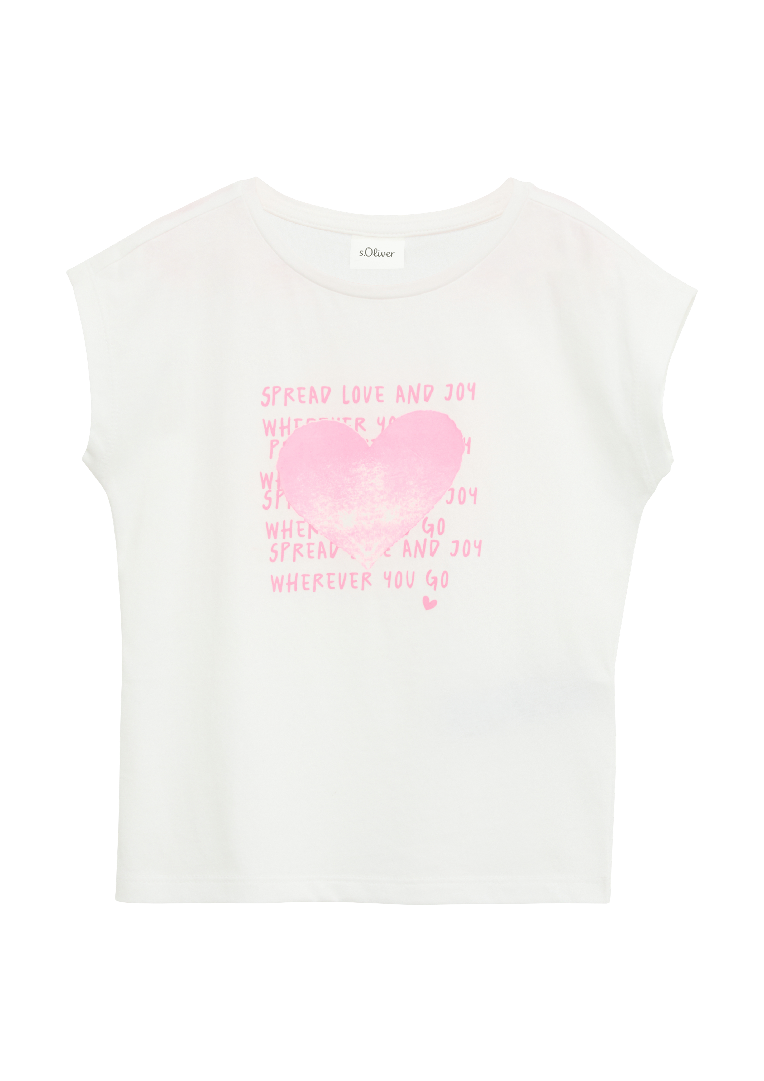 s.Oliver - Jerseyshirt in V-Shape, Kinder, weiß