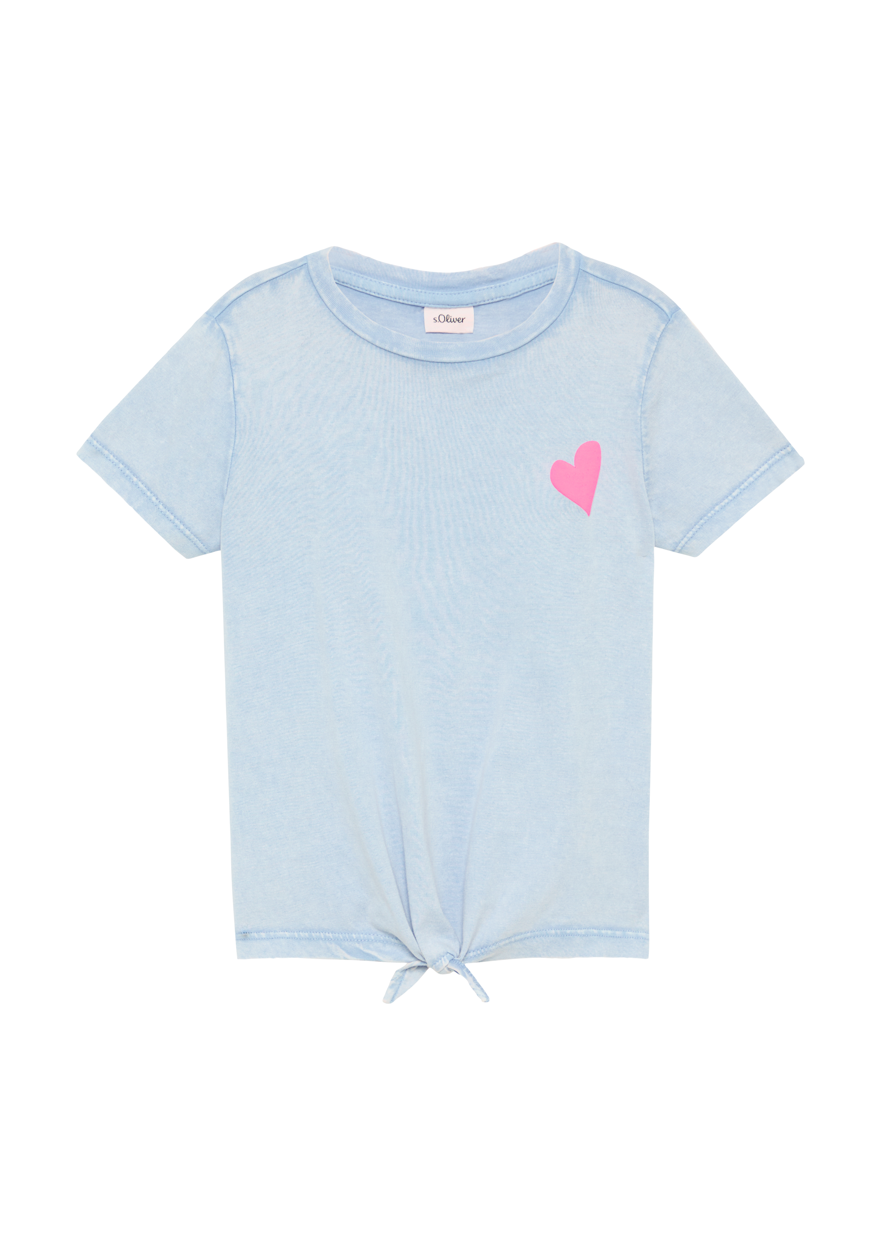 s.Oliver - Loose-Fit-Shirt mit Knotendetail und Rückenprint, Kinder, blau