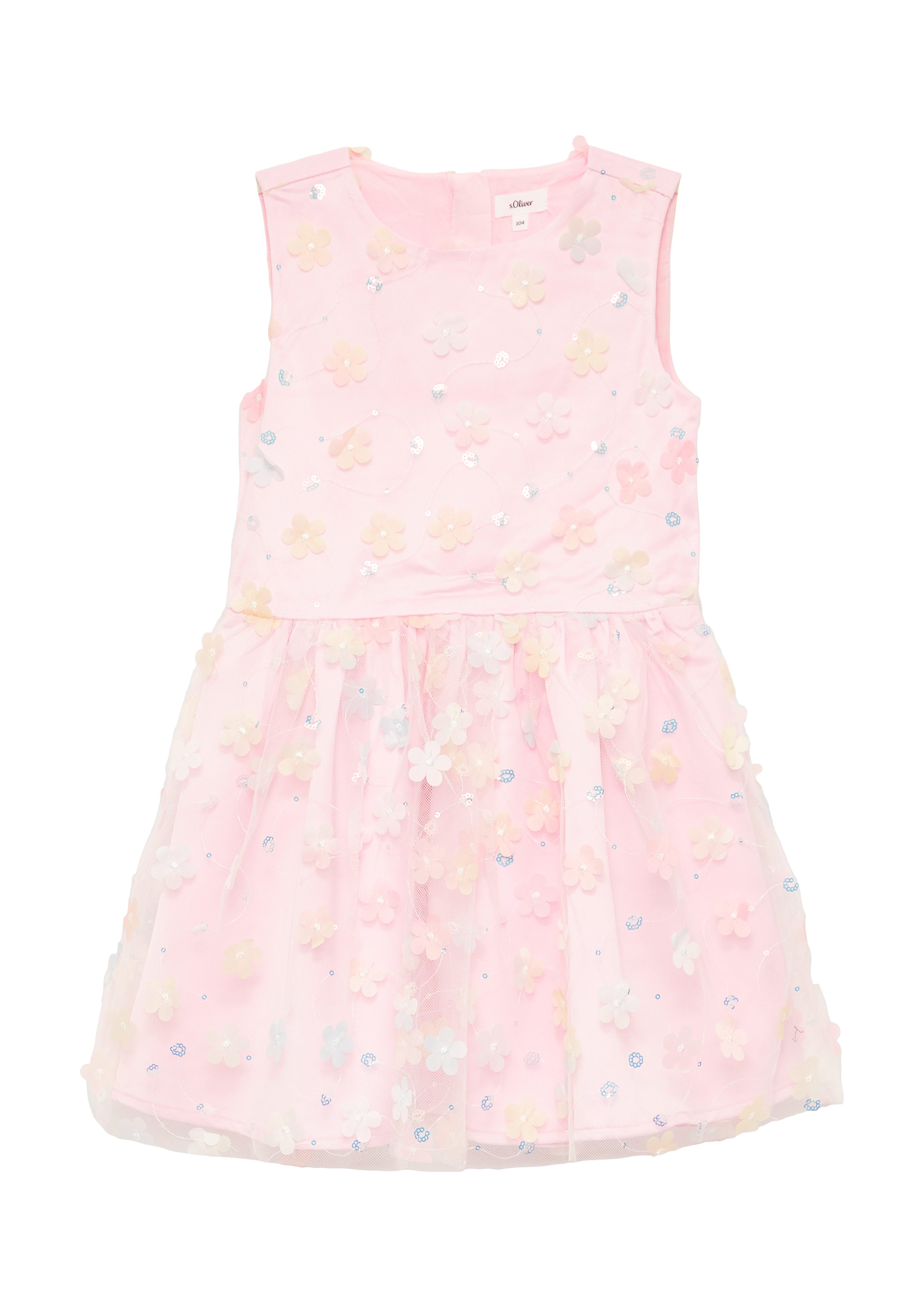 s.Oliver - Festives Tüllkleid mit dekorativen Details, Kinder, Rosa