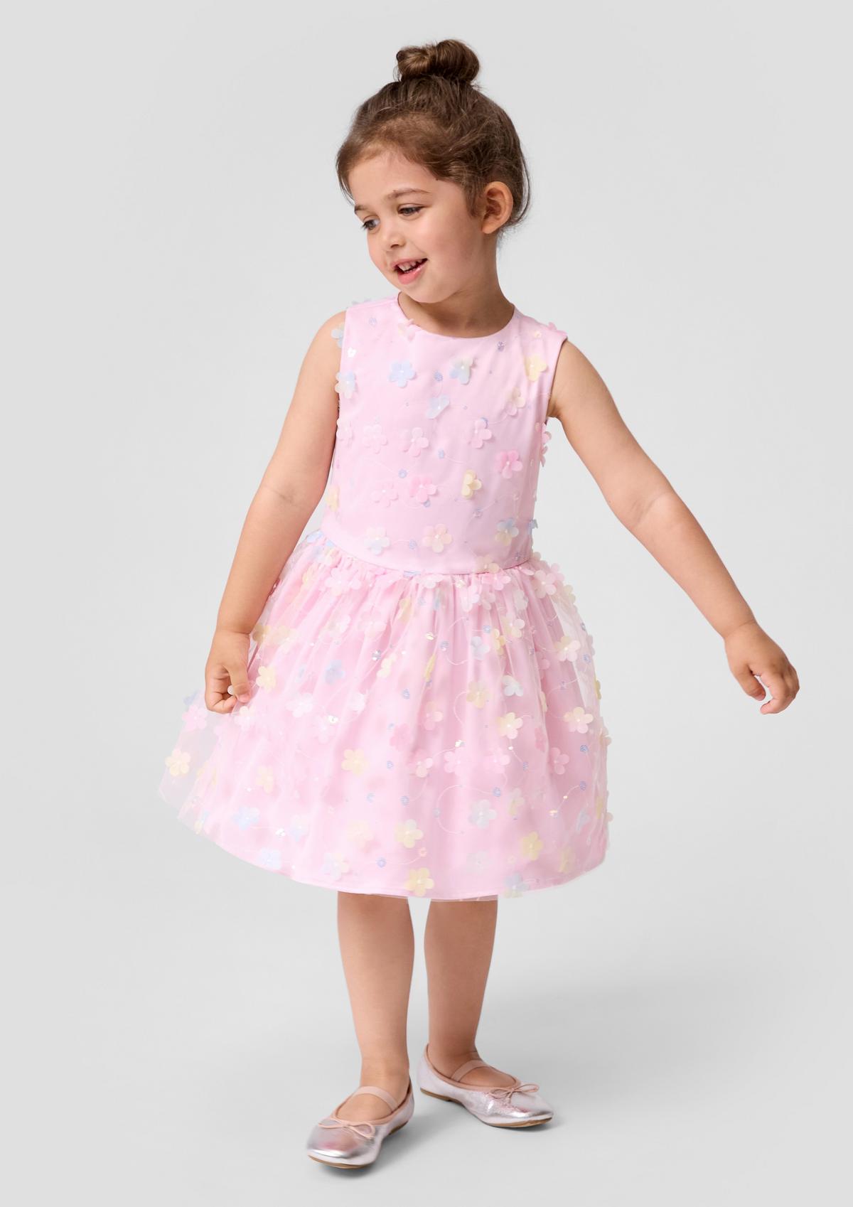 Formal tulle dress with decorative details - soft rose | s