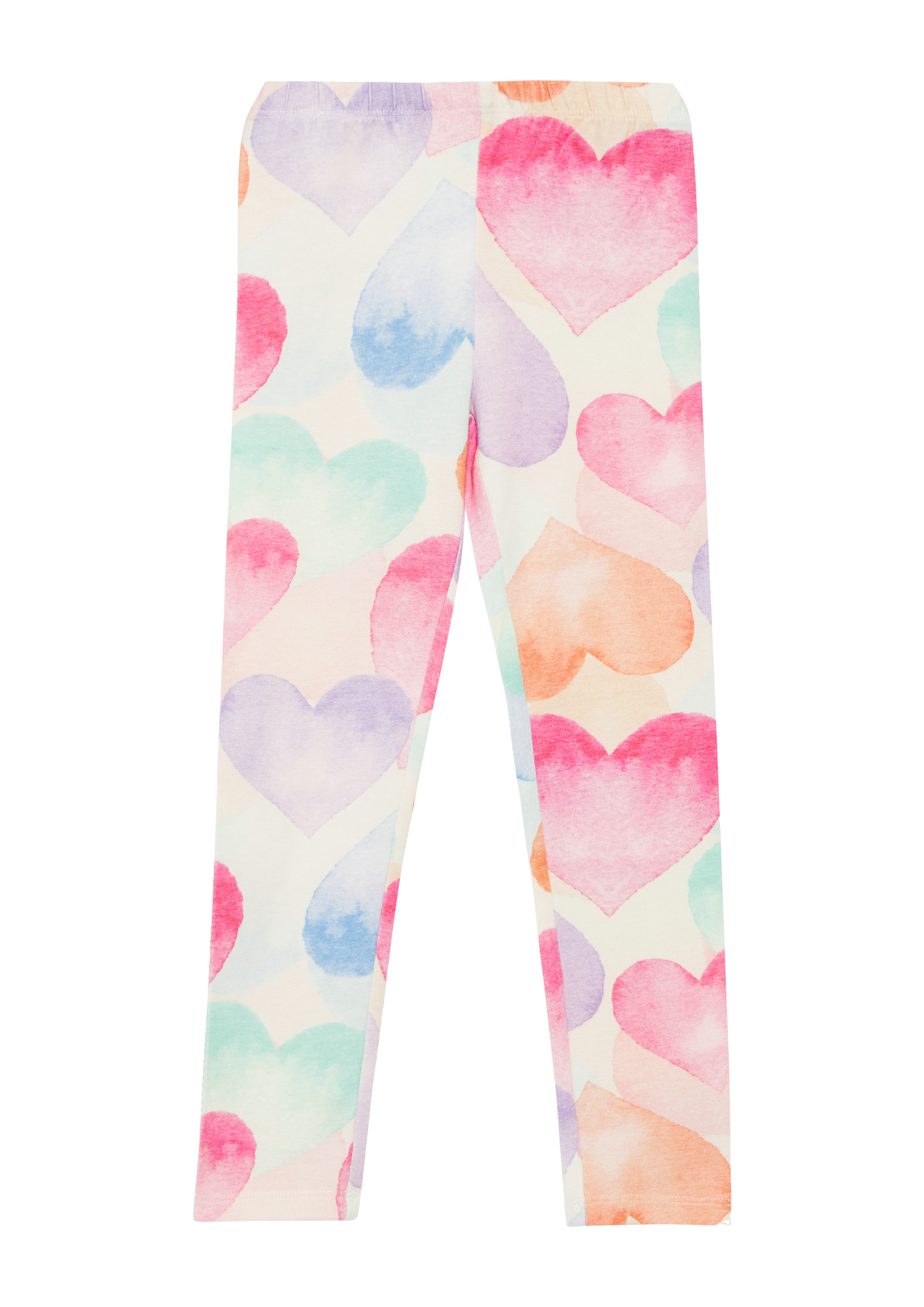 s.Oliver - Knöchellange Slim-Fit-Leggings mit All-over-Print, Kinder, creme|mehrfarbig