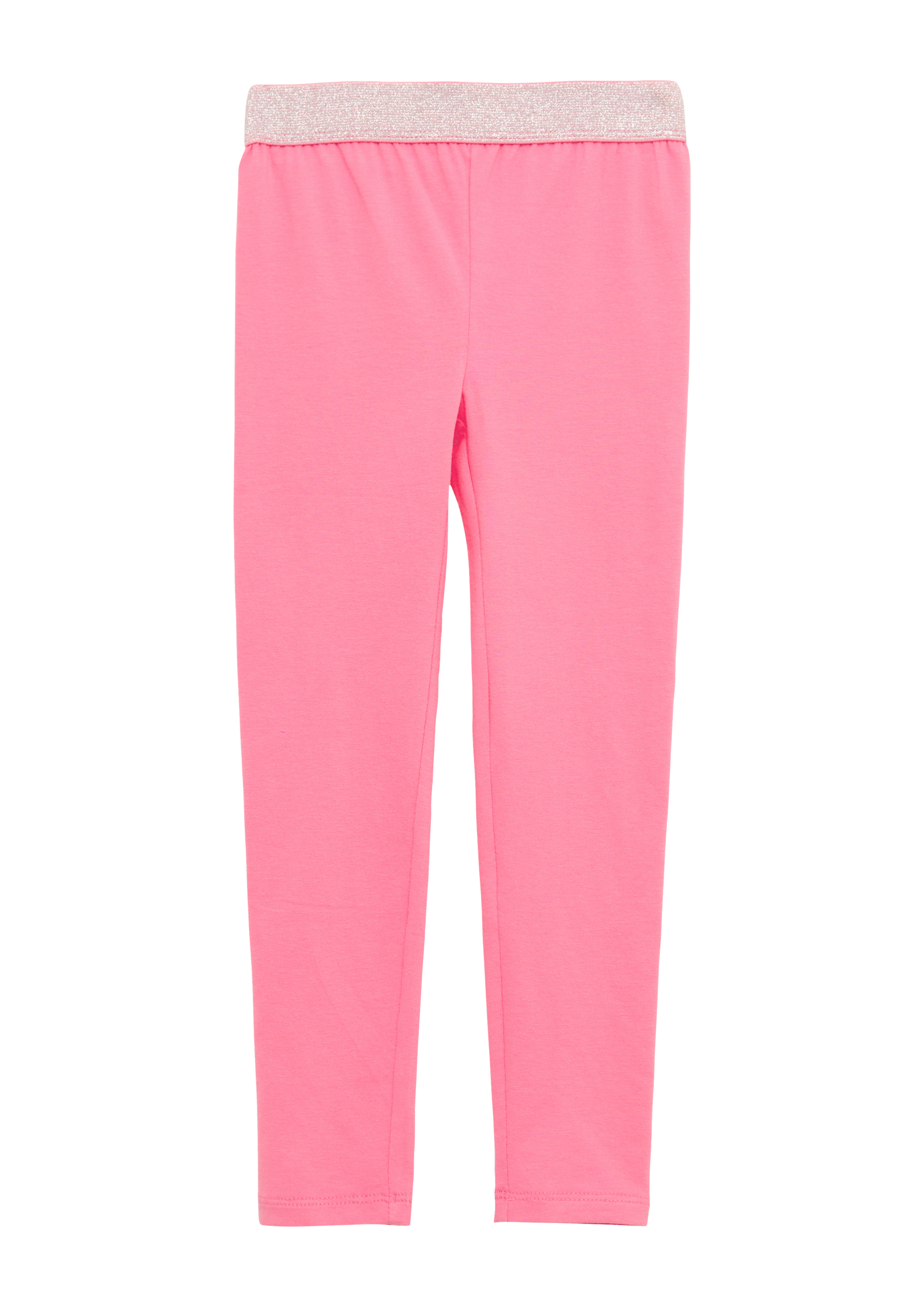 s.Oliver - Leggings aus Baumwollstretch mit Glitzerbund, Kinder, Rosa