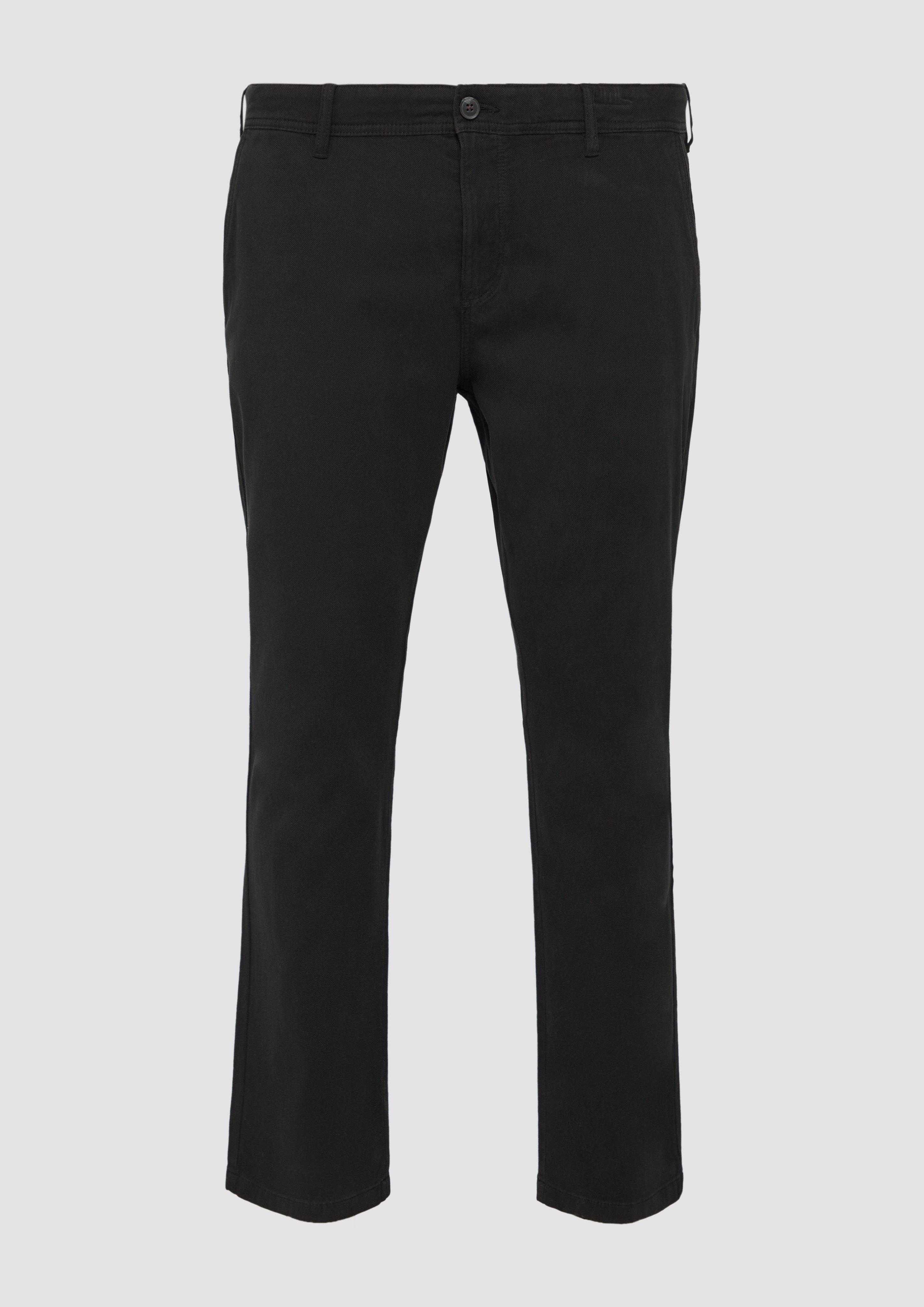 s.Oliver - Regular Fit: Strukturierte Chino aus Baumwollstretch, Herren, schwarz