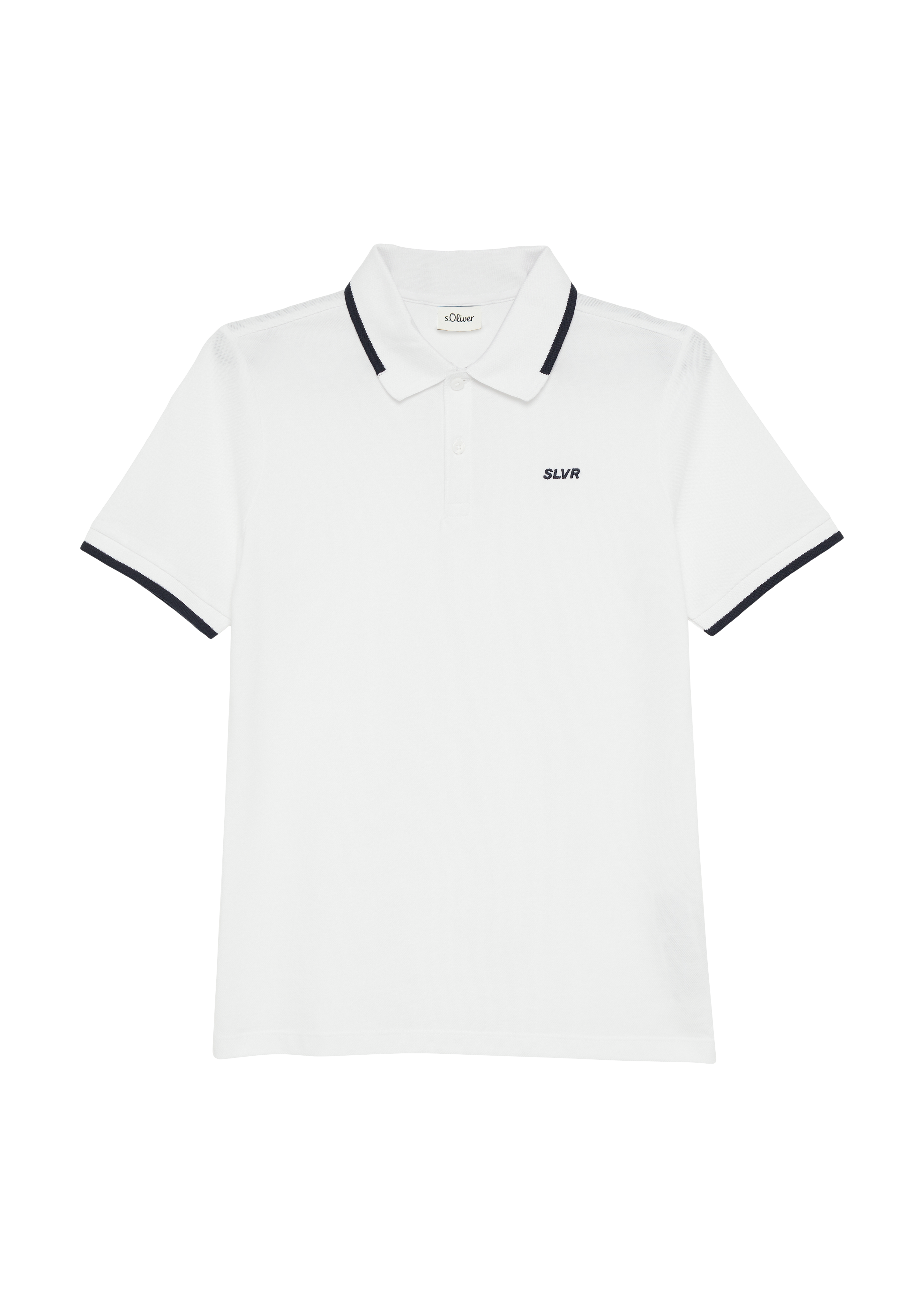 s.Oliver - Poloshirt aus Baumwollpiqué mit Logo-Stickerei, Jungen, weiß