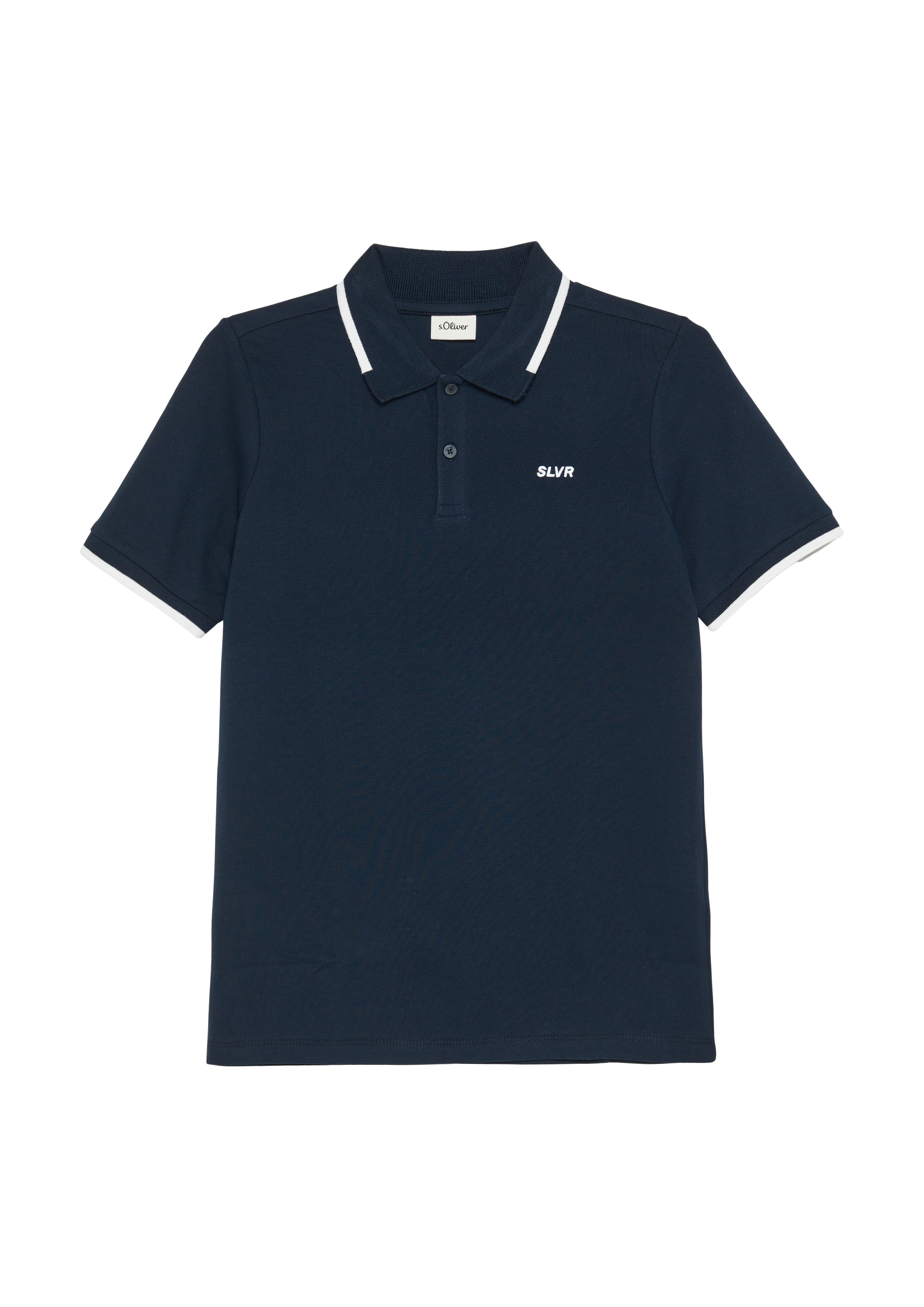 s.Oliver - Poloshirt aus Baumwollpiqué mit Logo-Stickerei, Jungen, blau