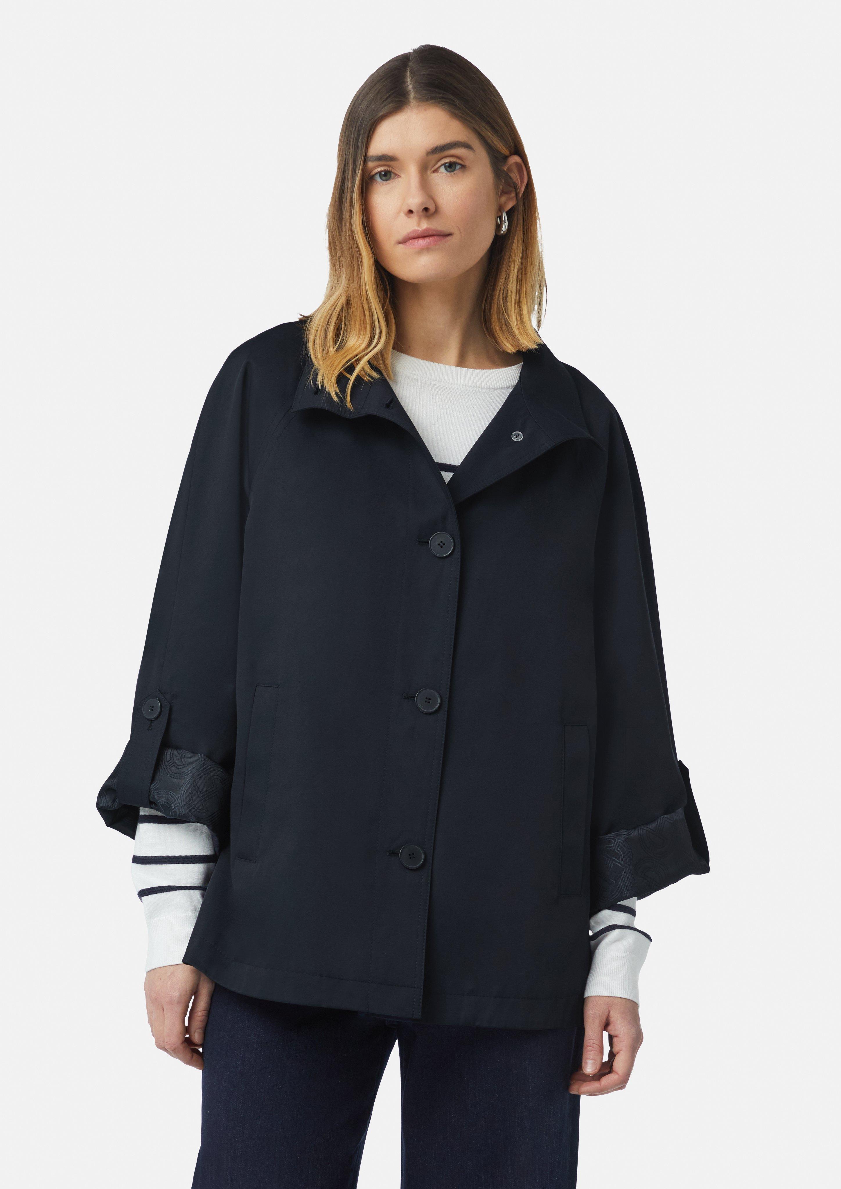 A-shape jacket with turn-up sleeves - black | Comma A-shape jacket with turn-up sleeves - black | Comma