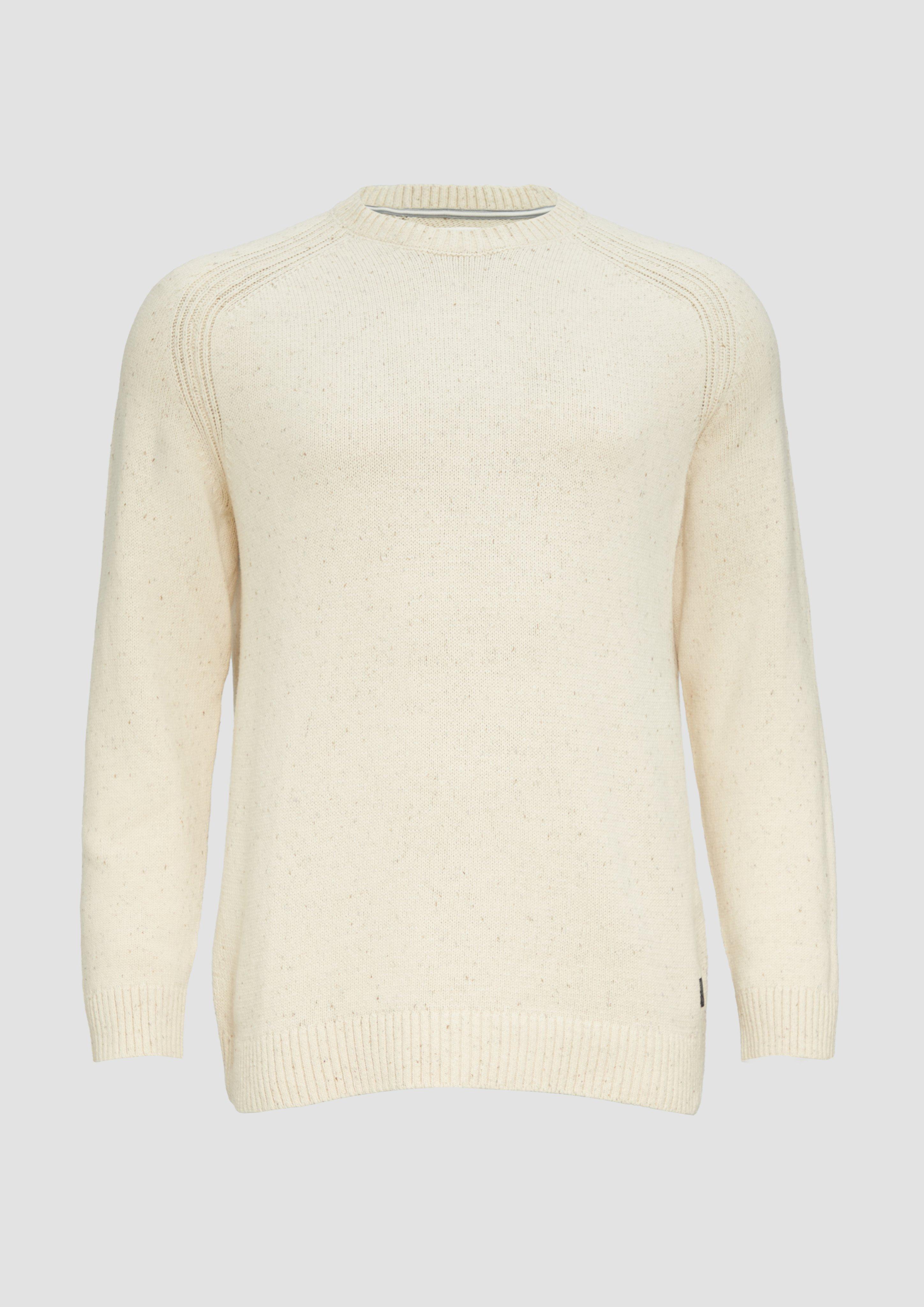 s.Oliver - Crew-Neck-Pullover mit Farbeffekt, Herren, creme