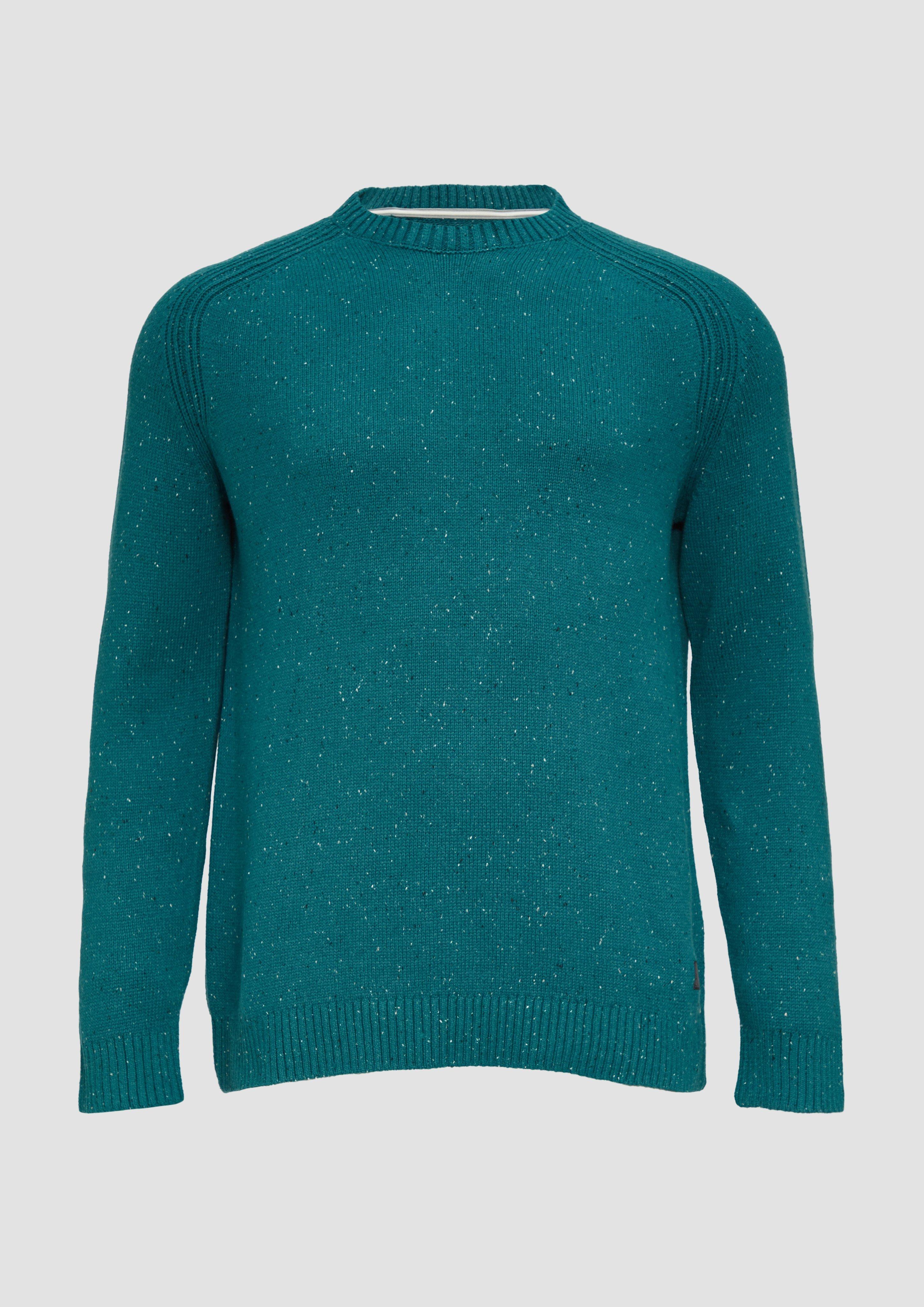 s.Oliver - Crew-Neck-Pullover mit Farbeffekt, Herren, Blau