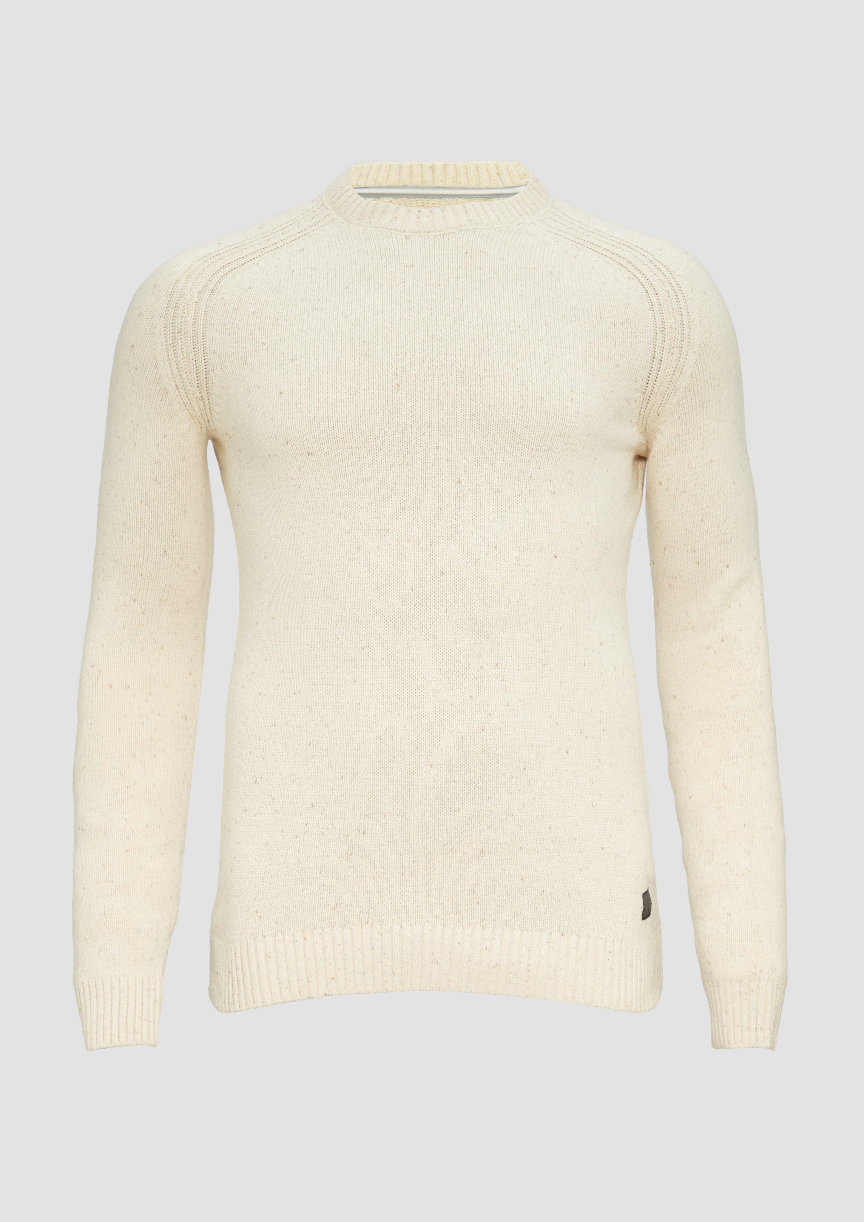 s.Oliver - Crew-Neck-Pullover mit Farbeffekt, Herren, creme