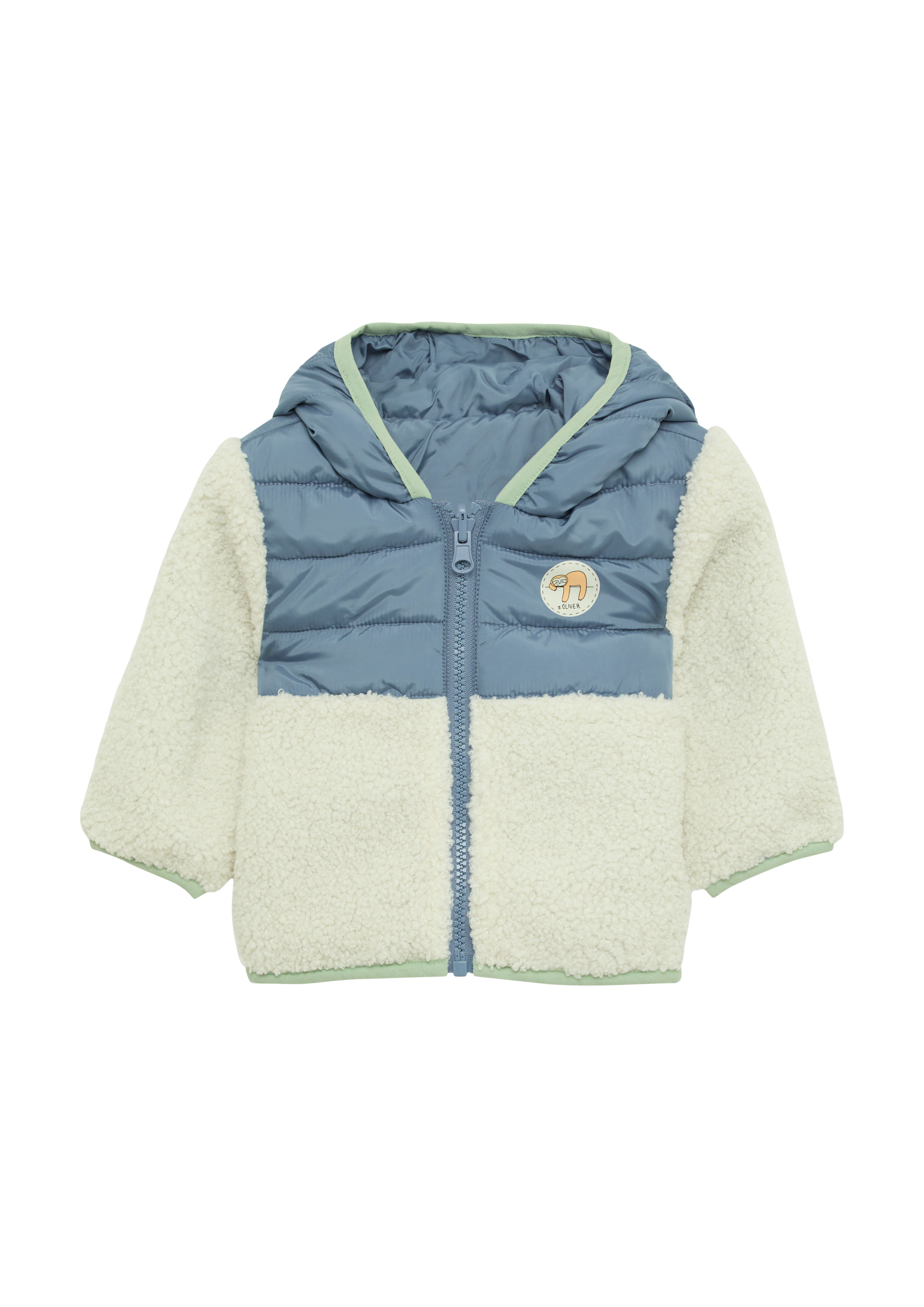 s.Oliver - Leicht wattierte Wendejacke mit Steppung und Teddyplüsch, Babys, blau|creme