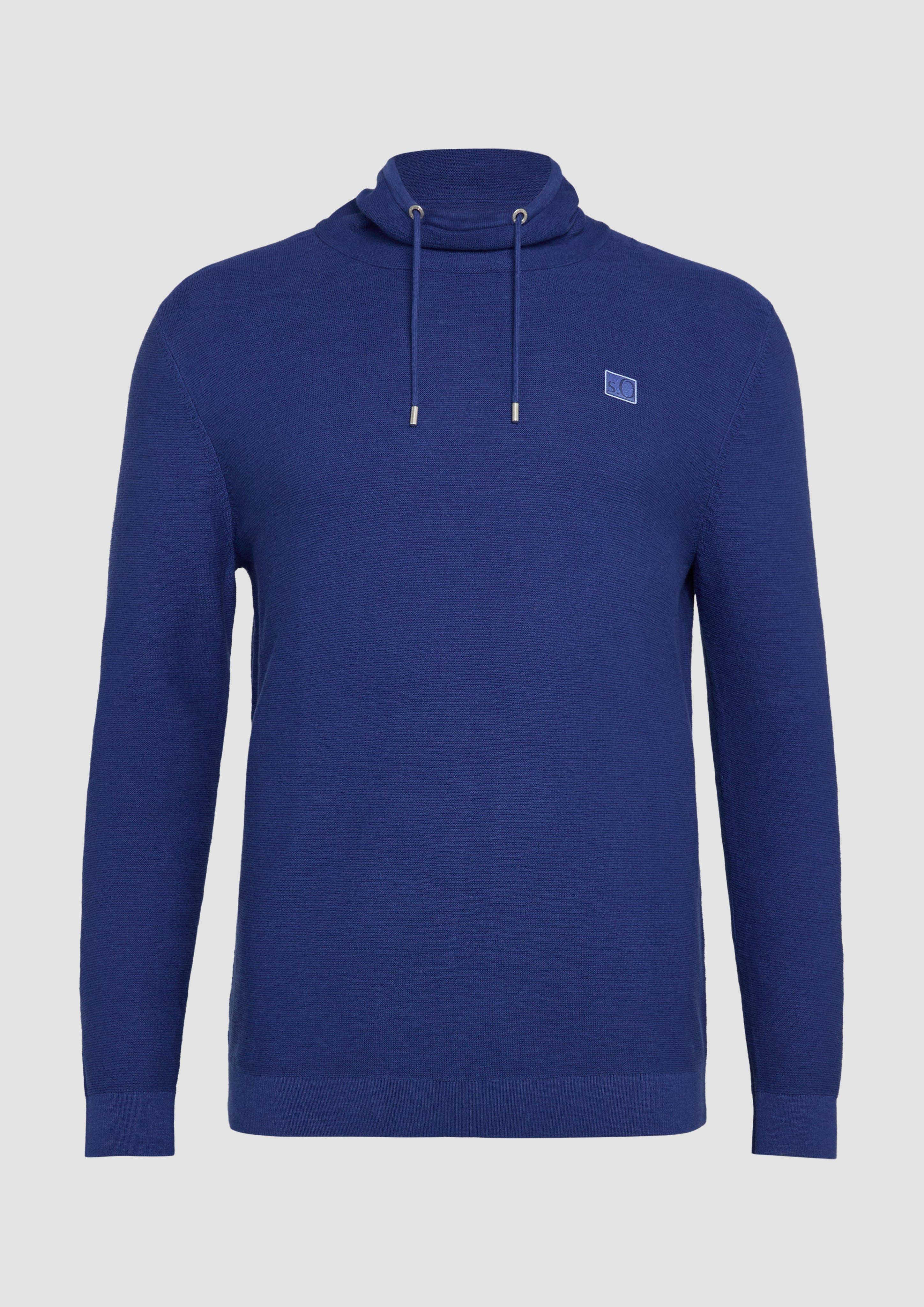 s.Oliver - Strickpullover mit Schalkragen, Herren, blau