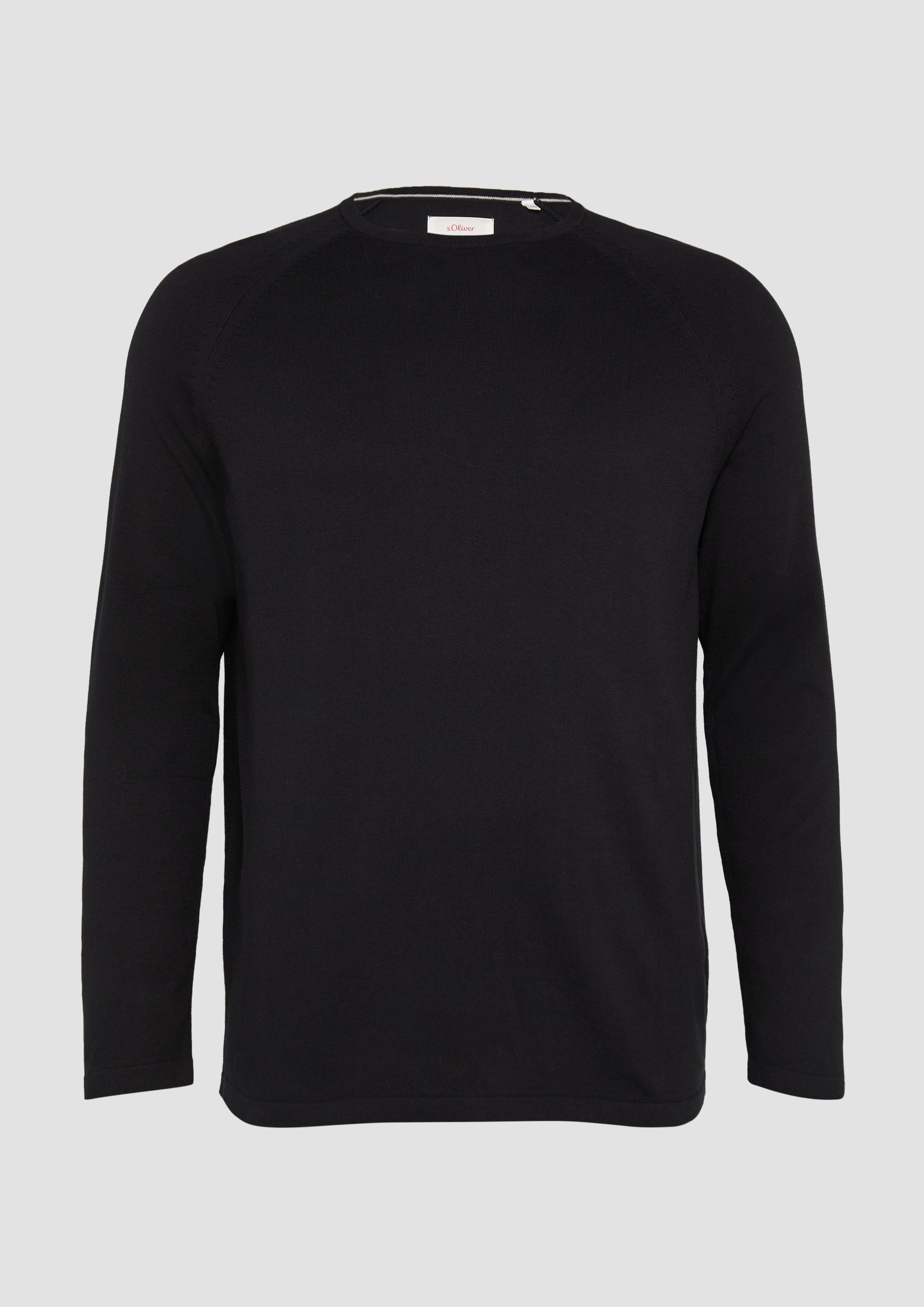 Thumbnail - s.Oliver - Feinstrickpullover mit Raglanärmeln, Herren, schwarz