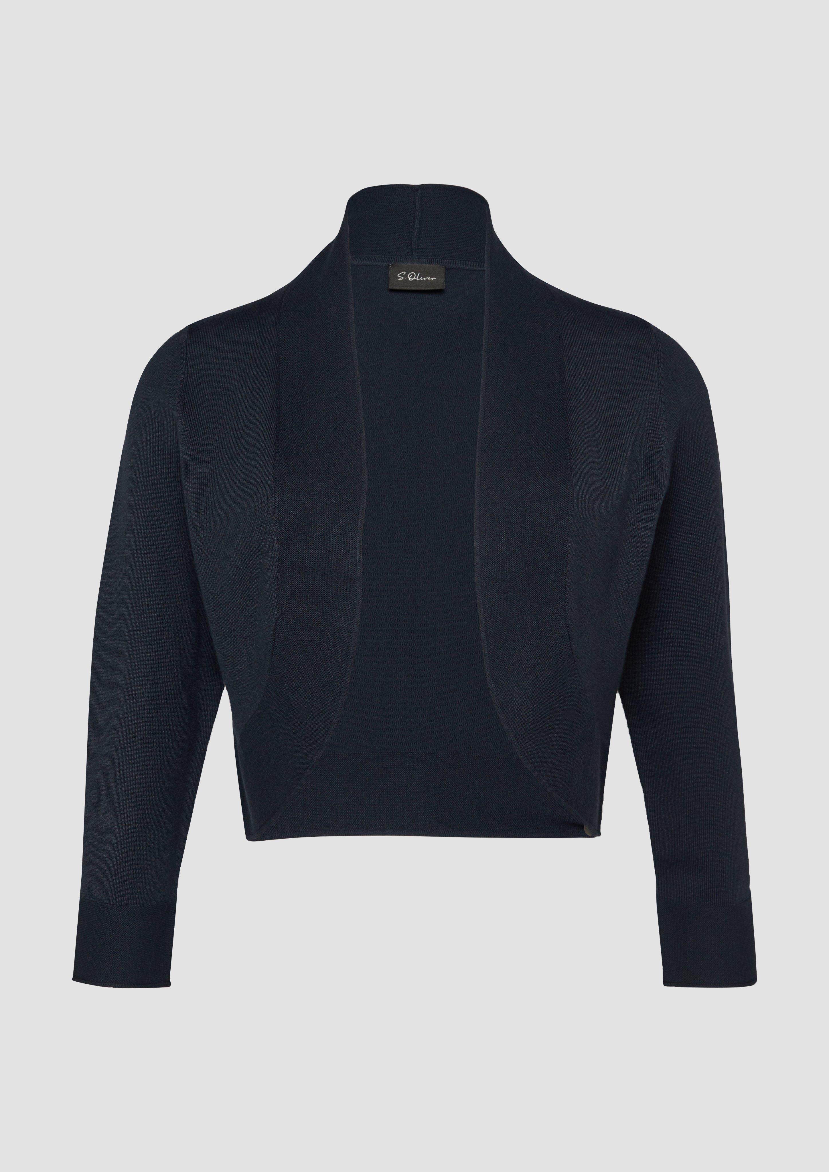 s.Oliver - Offene Feinstrick-Jacke mit 3/4-Ärmeln, Damen, blau